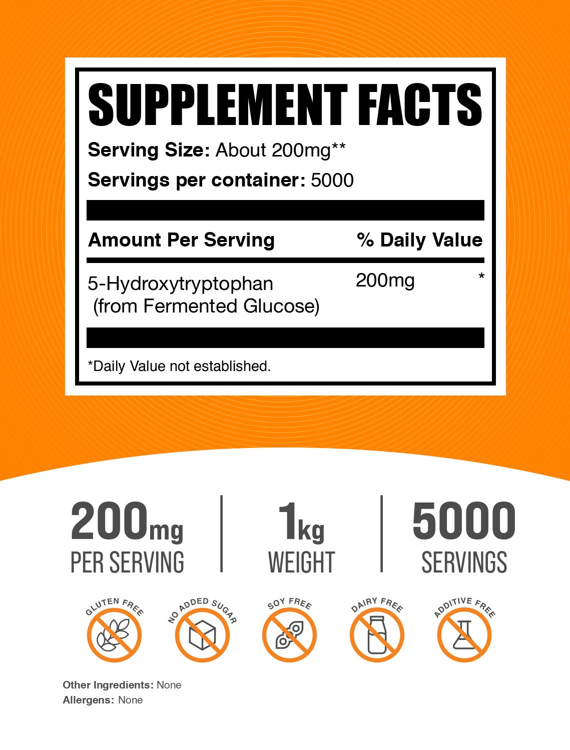 5-HTP Powder 1kg Label