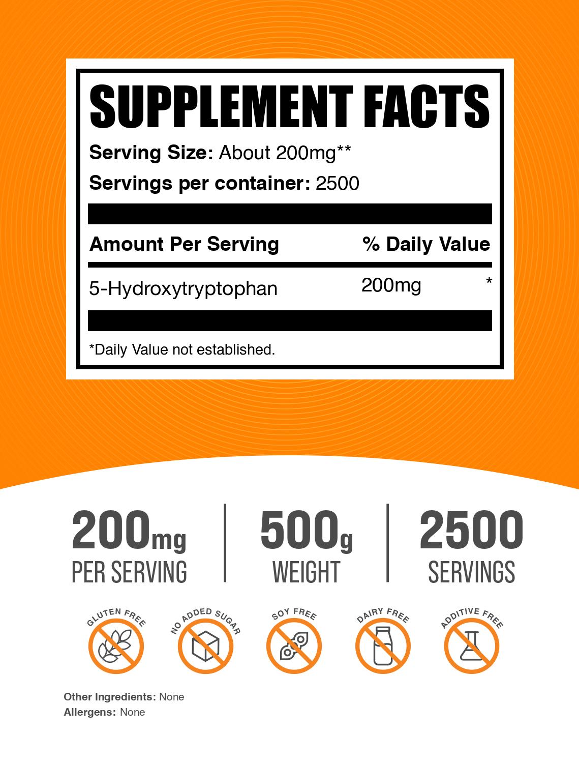 5-HTP powder label 500g
