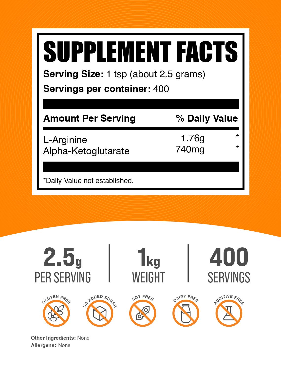 AAKG powder label 1kg