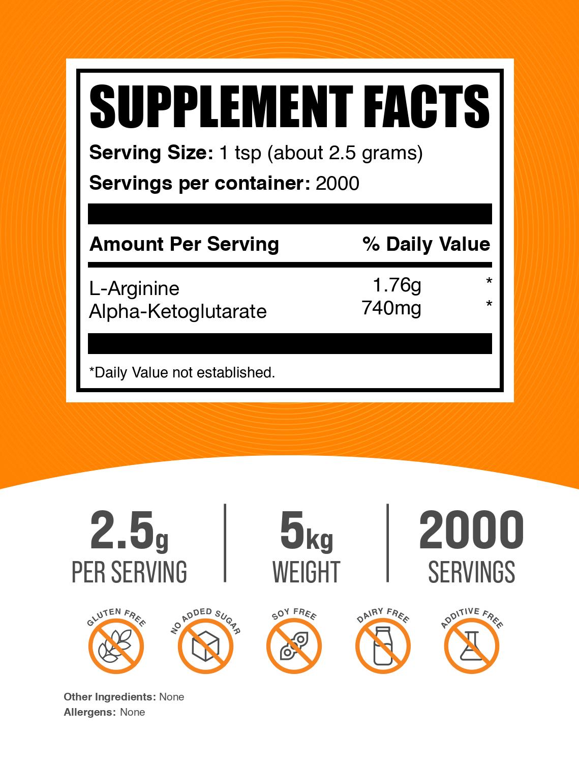 AAKG powder label 5kg