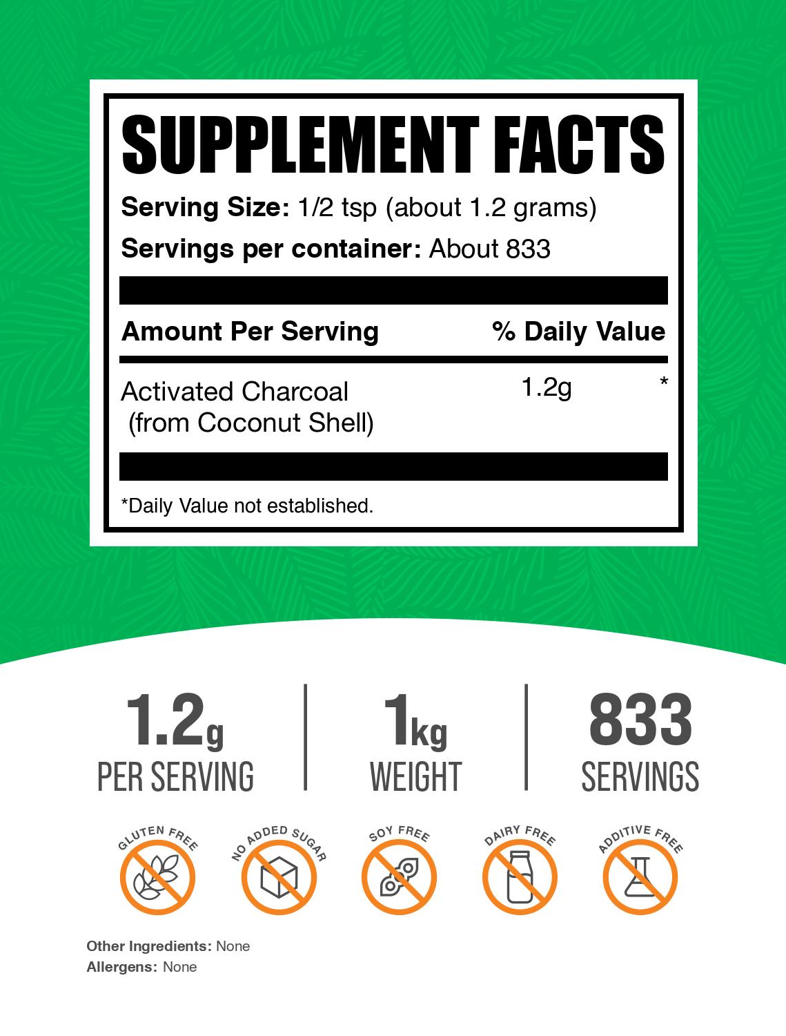 Activated Charcoal Powder 500g Label