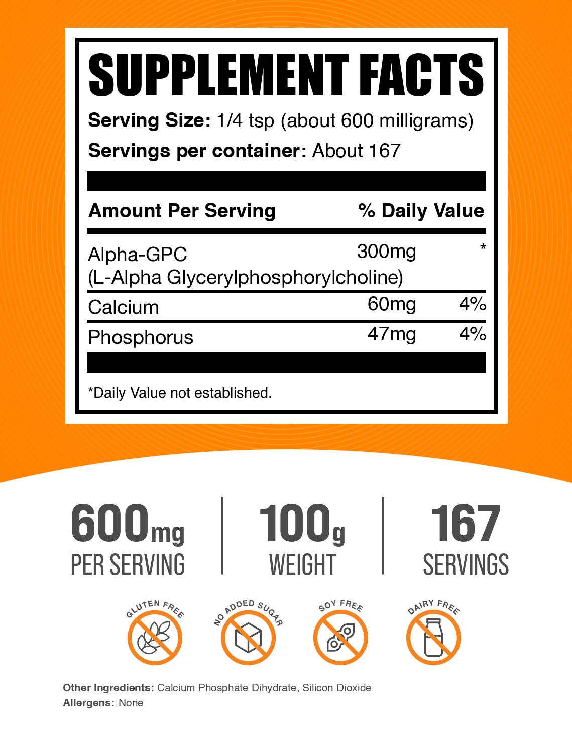 Alpha-GPC powder label 100g