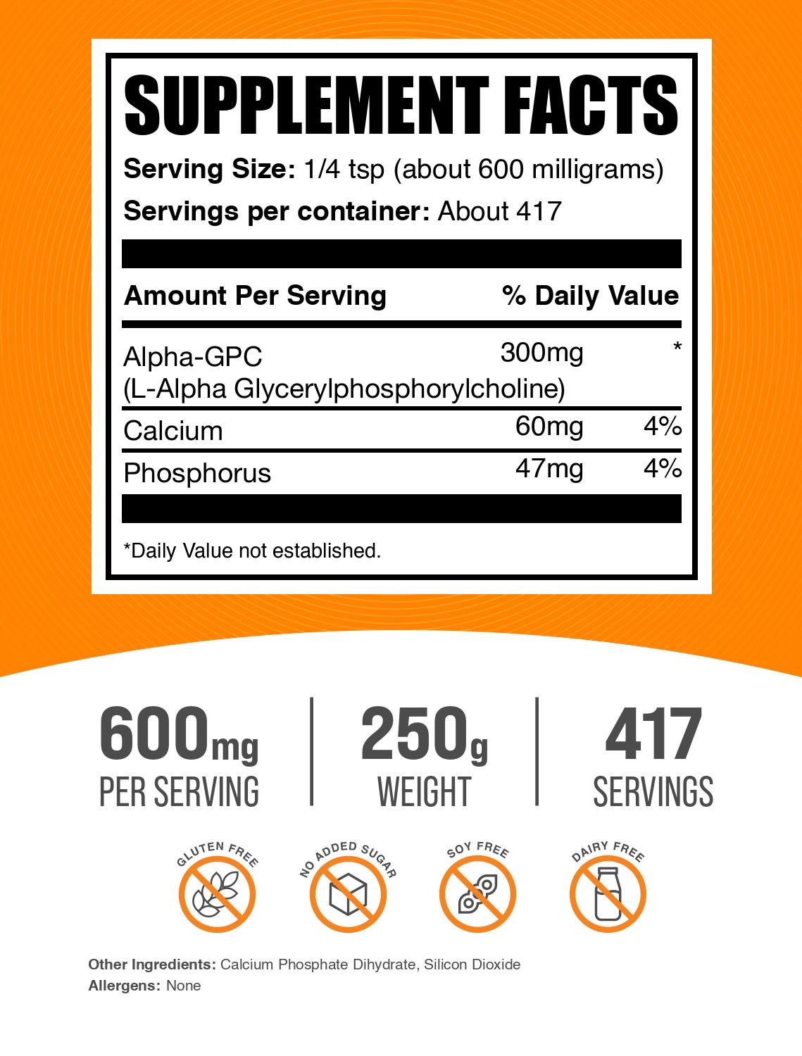 Alpha-GPC powder label 250g