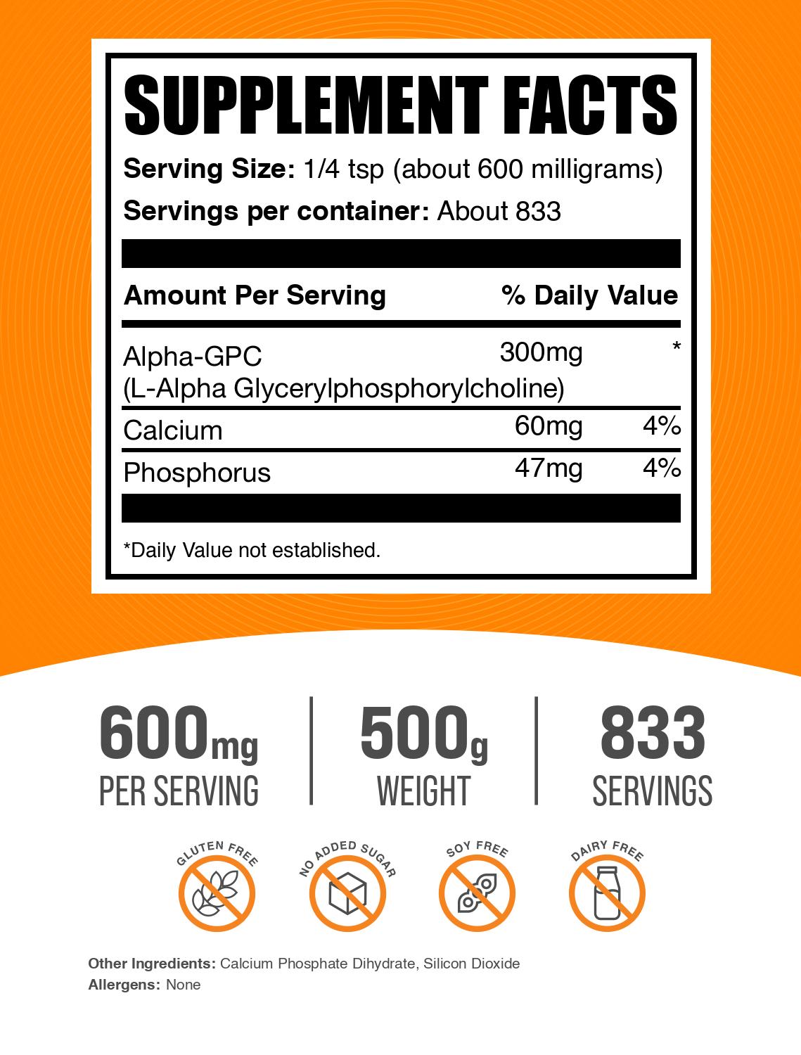 Alpha-GPC powder label 500g