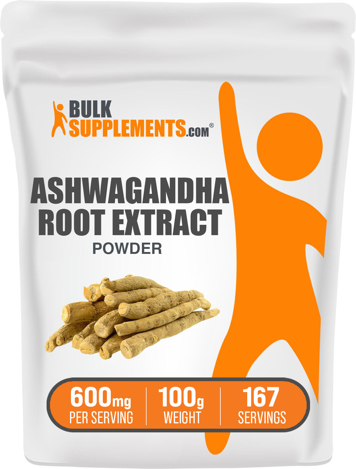 BulkSupplements.com Ashwaganda Extract Powder 100g bag image