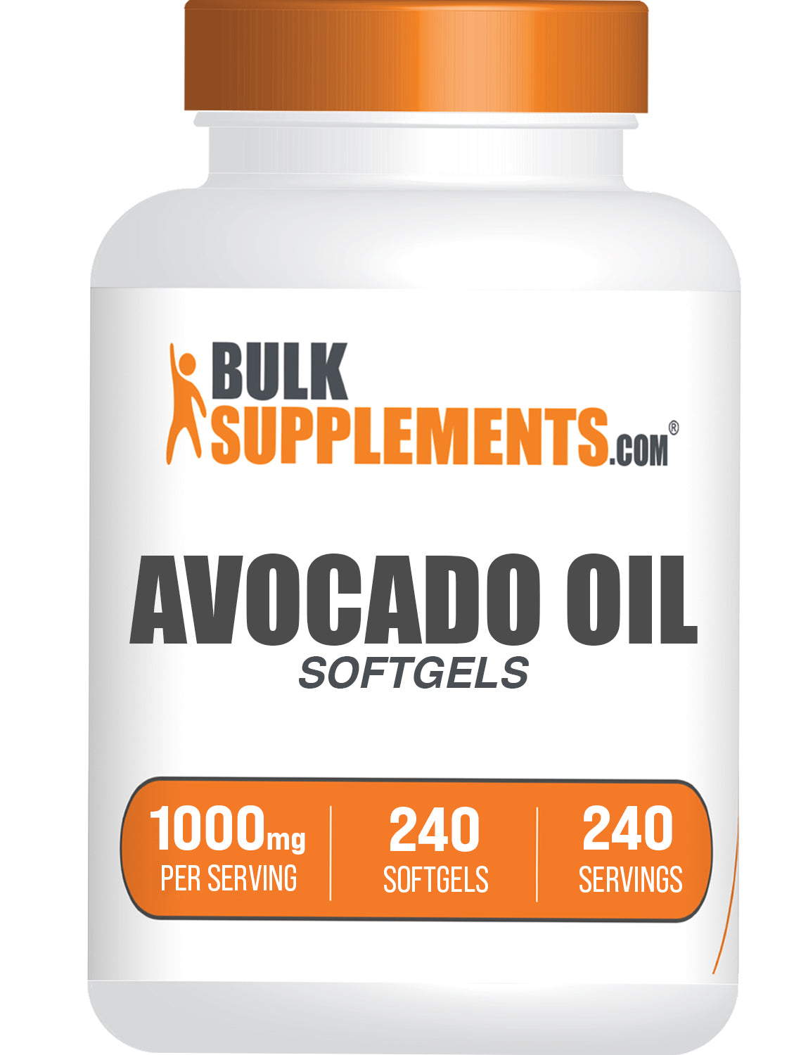 BulkSupplements.com Avocado Oil Softgels 240 ct bottle image