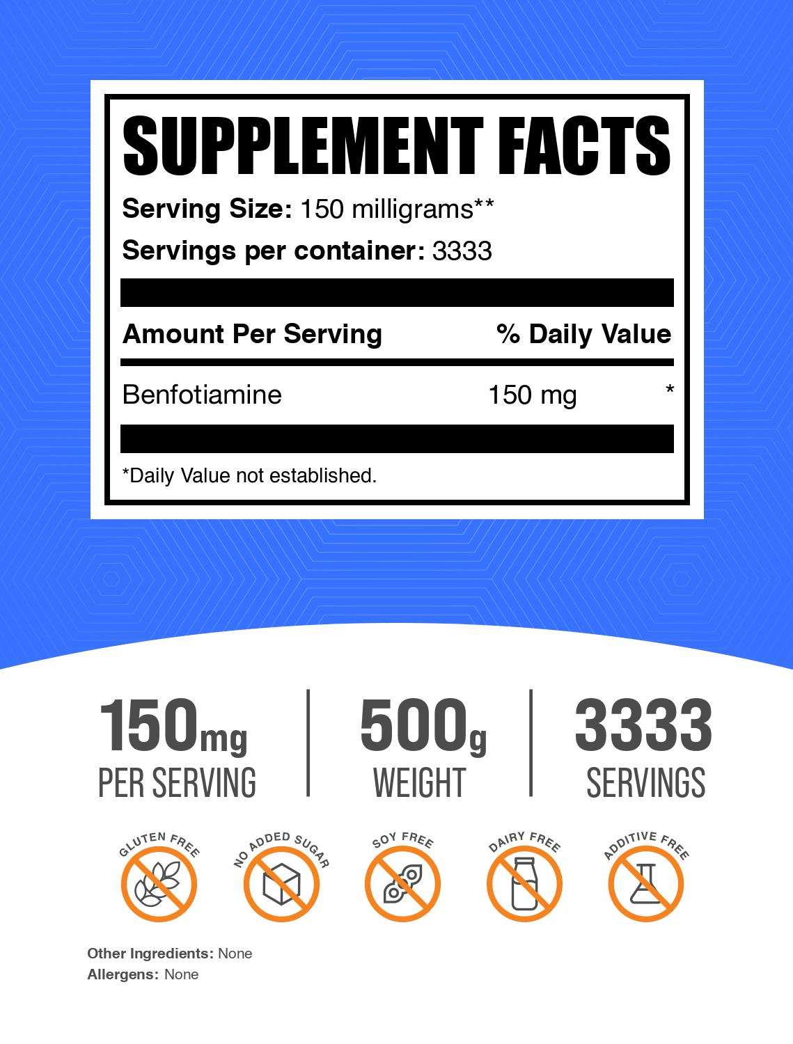 Benfotiamine powder label 500g