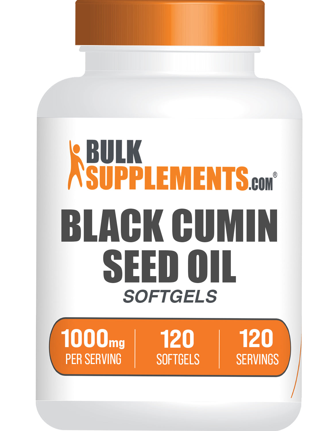 BulkSupplements.com Black Cumin Seed Oil 120 softgels bottle image