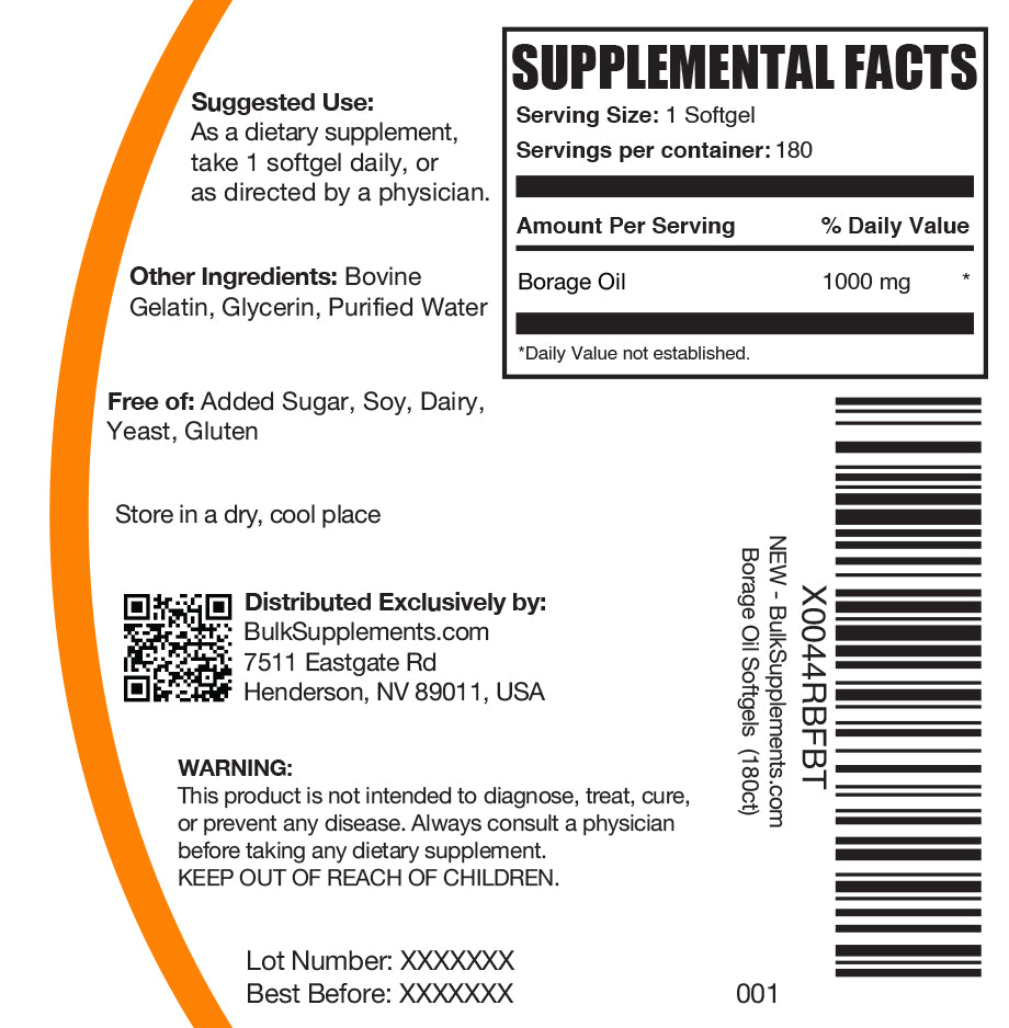 Borretschöl-Softgels 180 ct Etikett