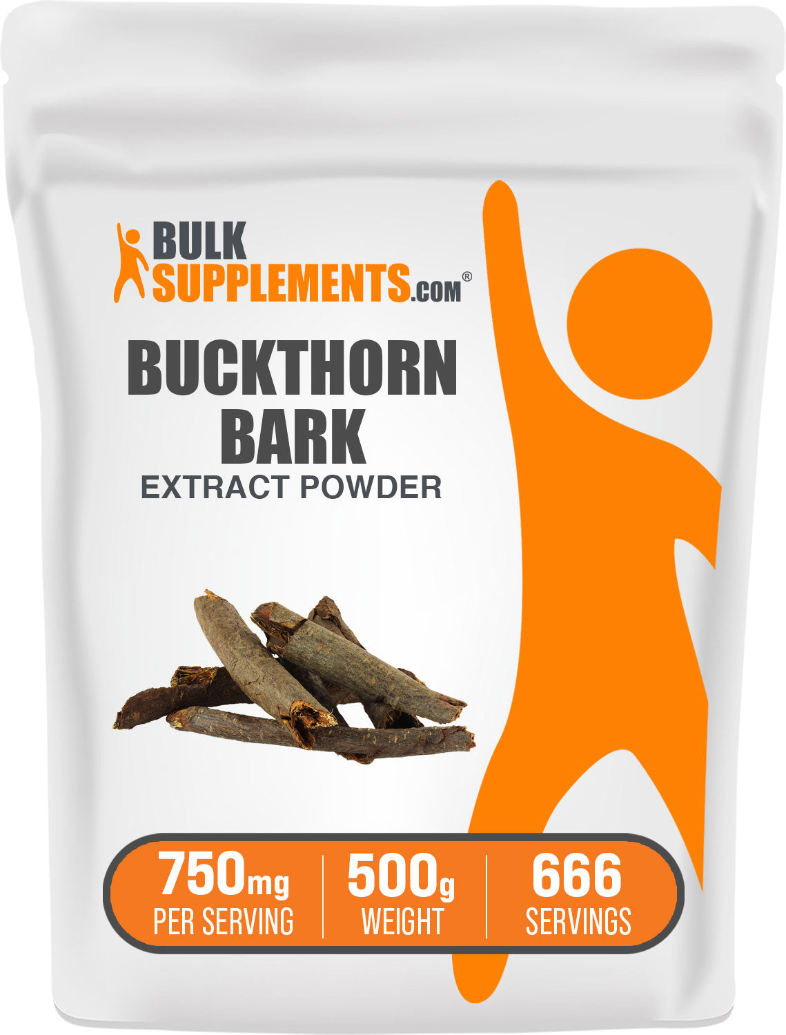 BulkSupplements.com Buckthorn Bark Extract Powder 500g bag image