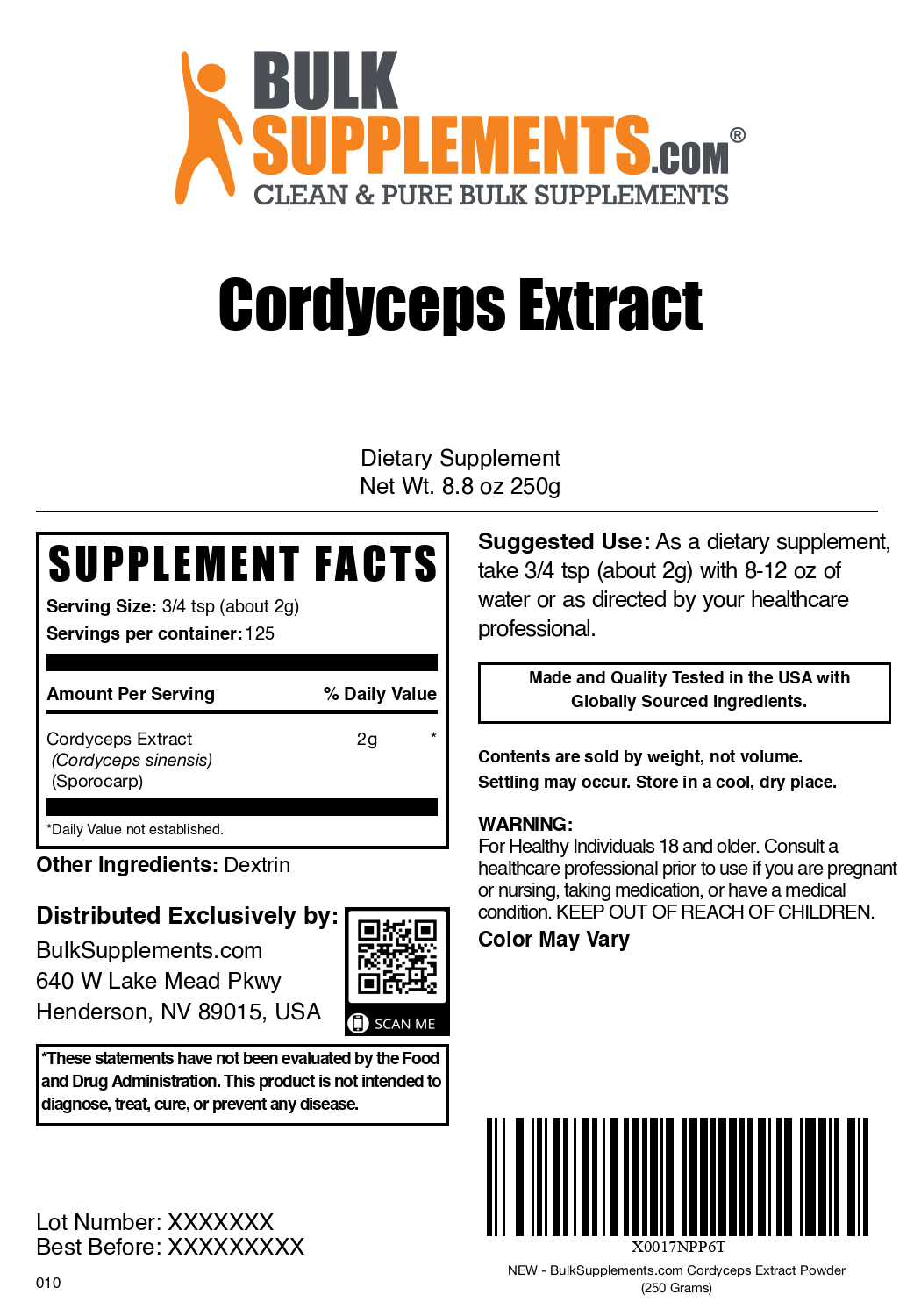 Corydalis extract powder label 250g