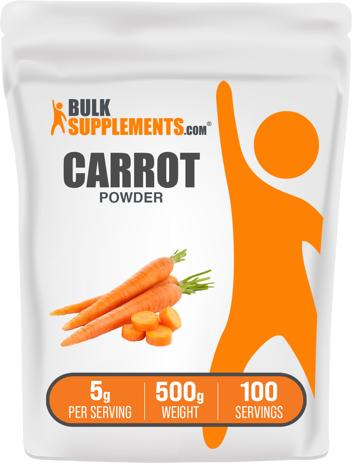 BulkSupplements.com Carrot Powder 500g bag image