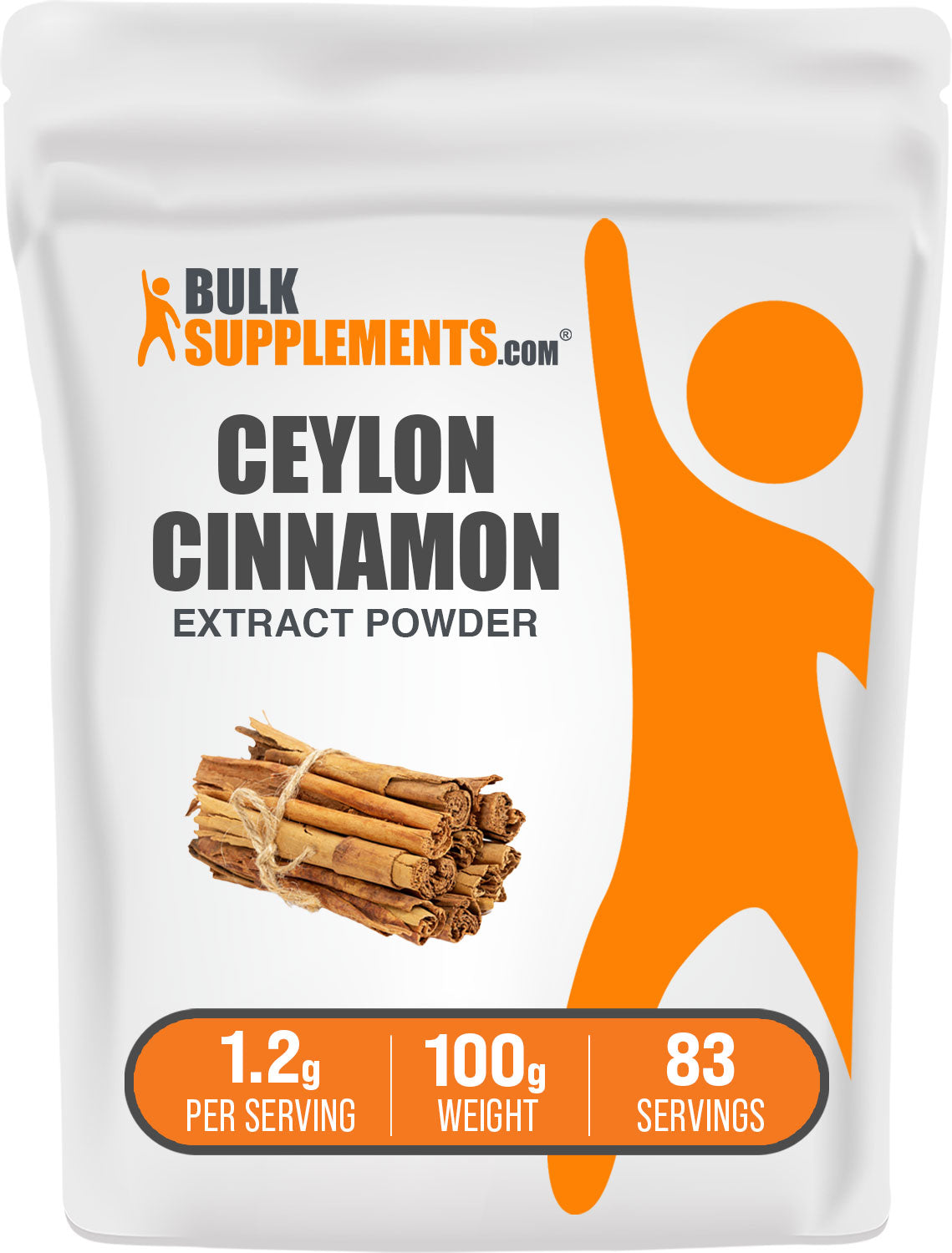 BulkSupplements.com Cinnamon Bark Extract Powder 100g bag image