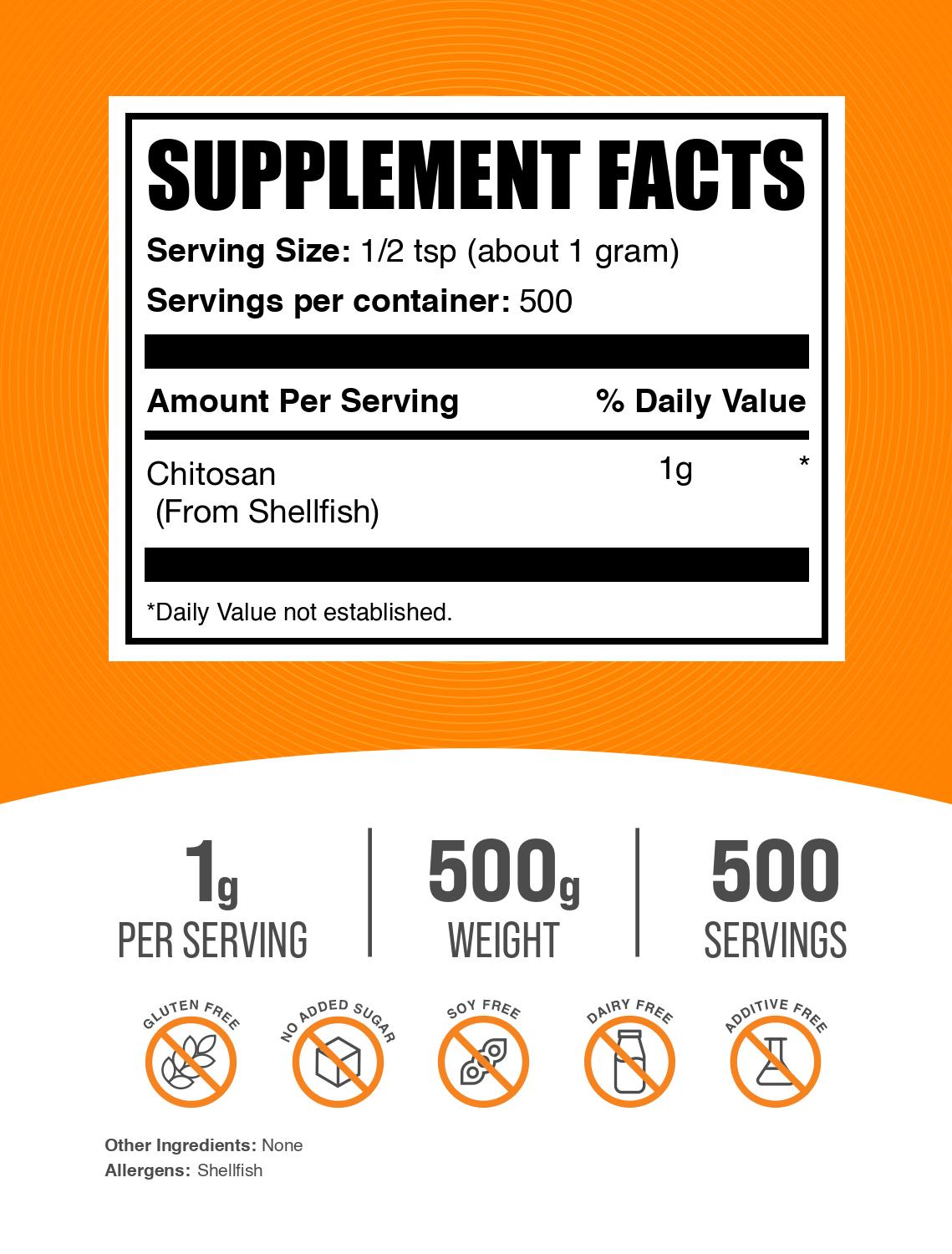 Chitosan powder label 500g