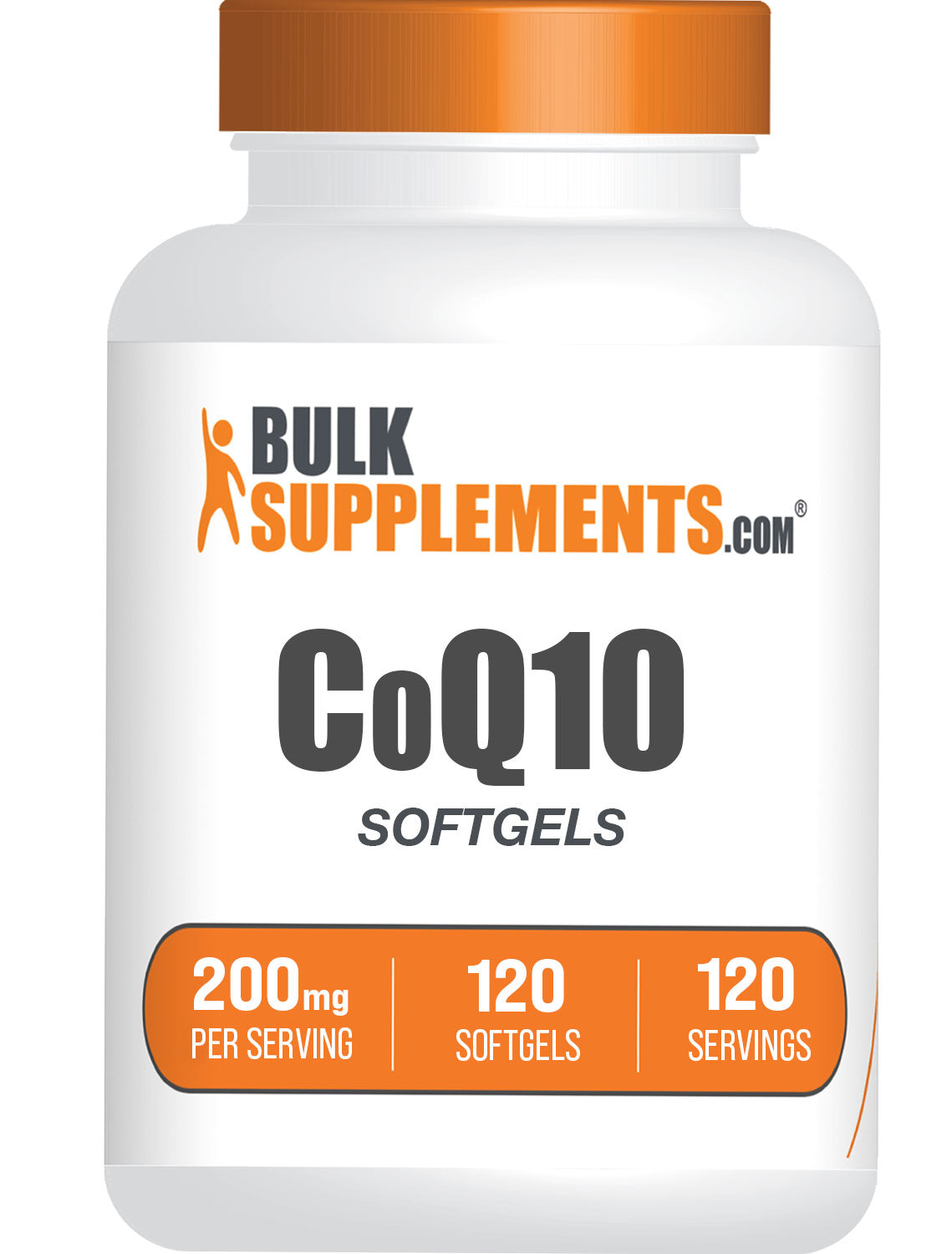 BulkSupplements.com Coenzyme Q10 (CoQ10) 120 Softgels 200mg bottle image