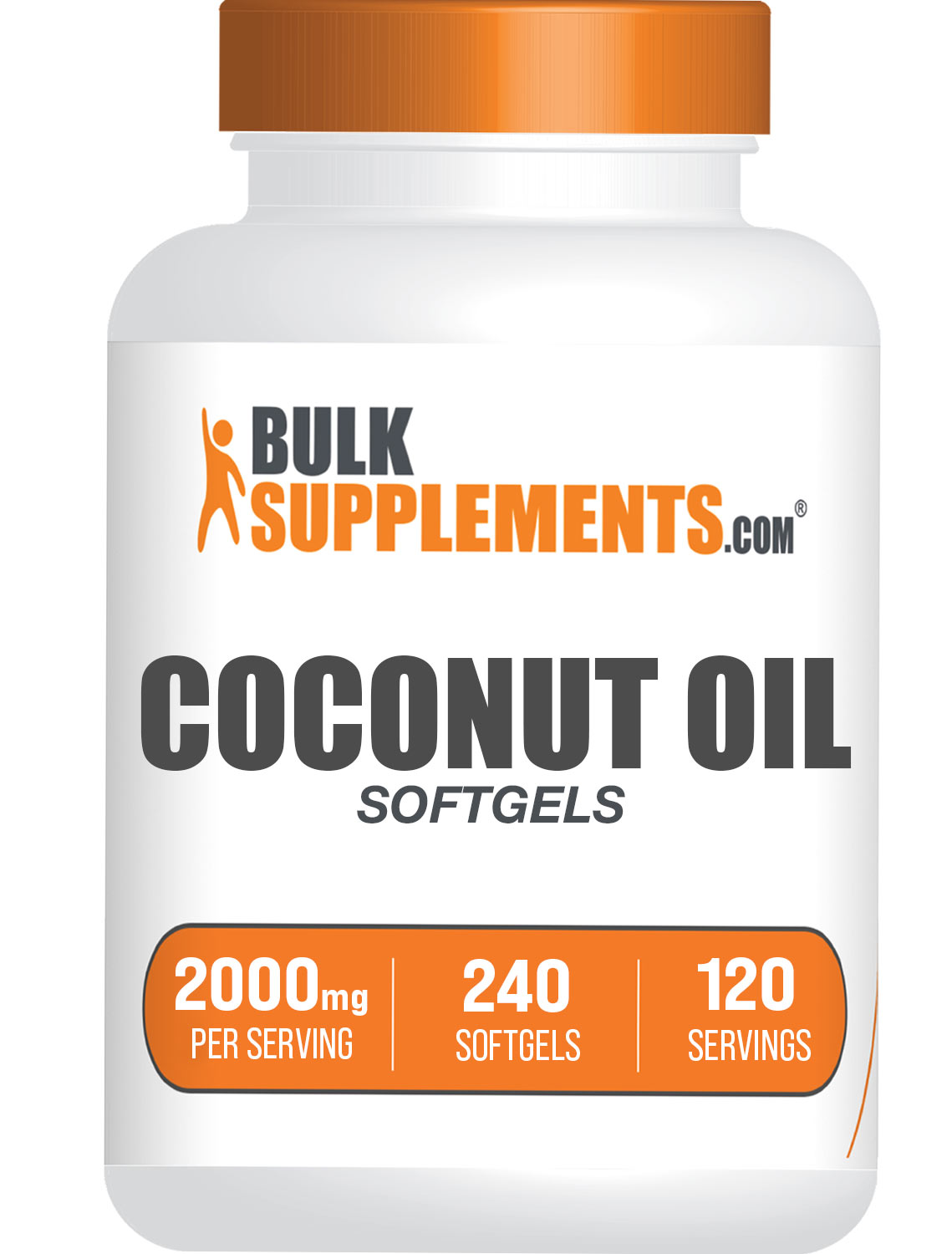 BulkSupplements.com Coconut Oil 240 softgels bottle image