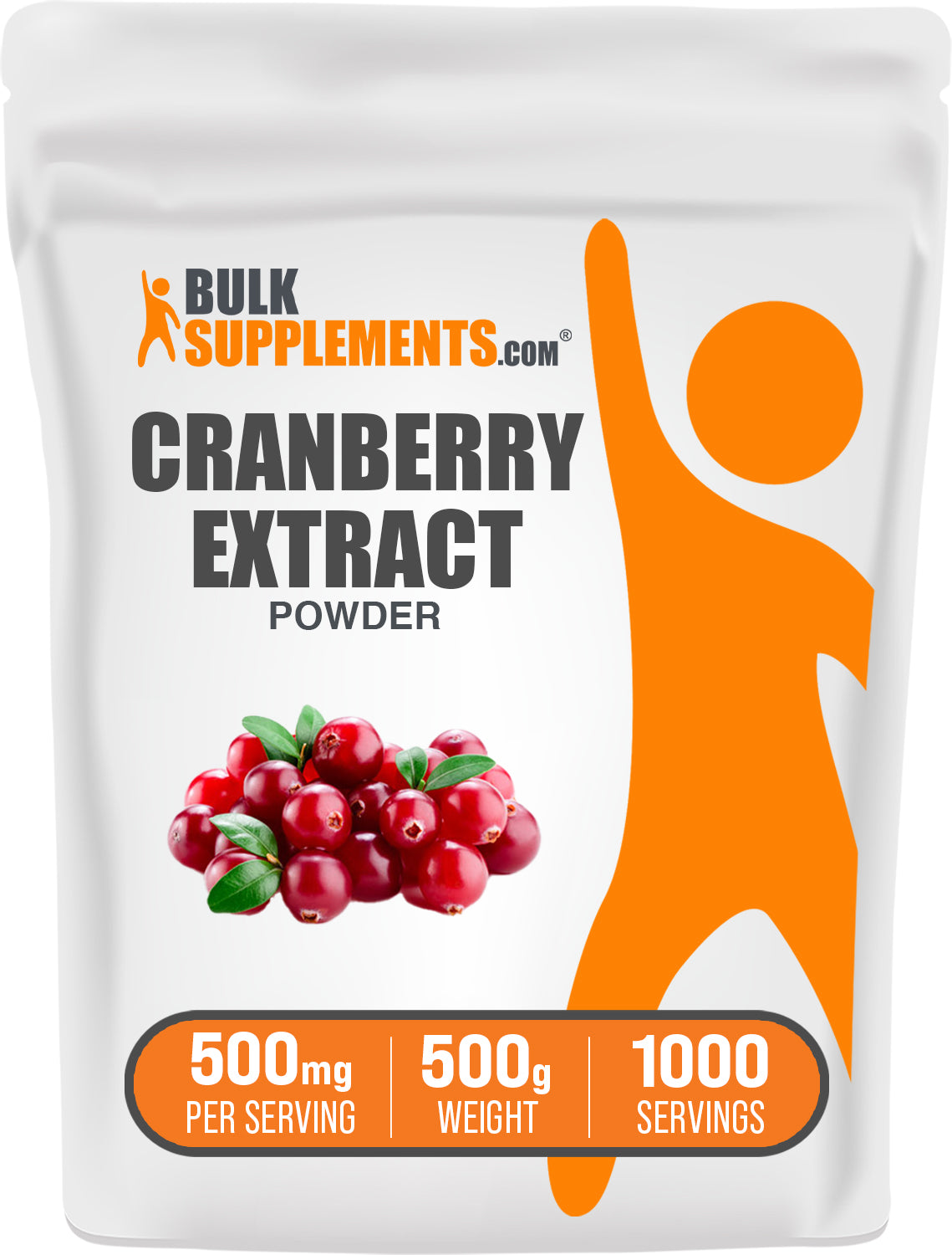 BulkSupplements.com Cranberry Extract Powder 500g bag image