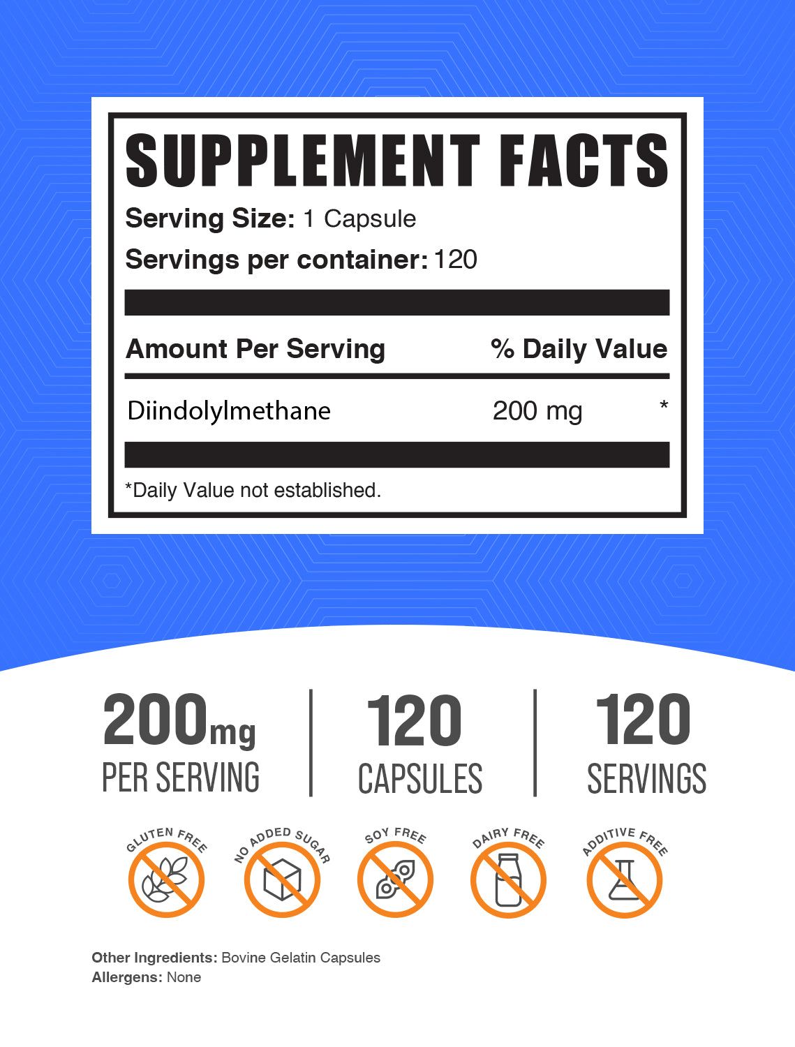 Diindolylmethane (DIM) 120 capsules label