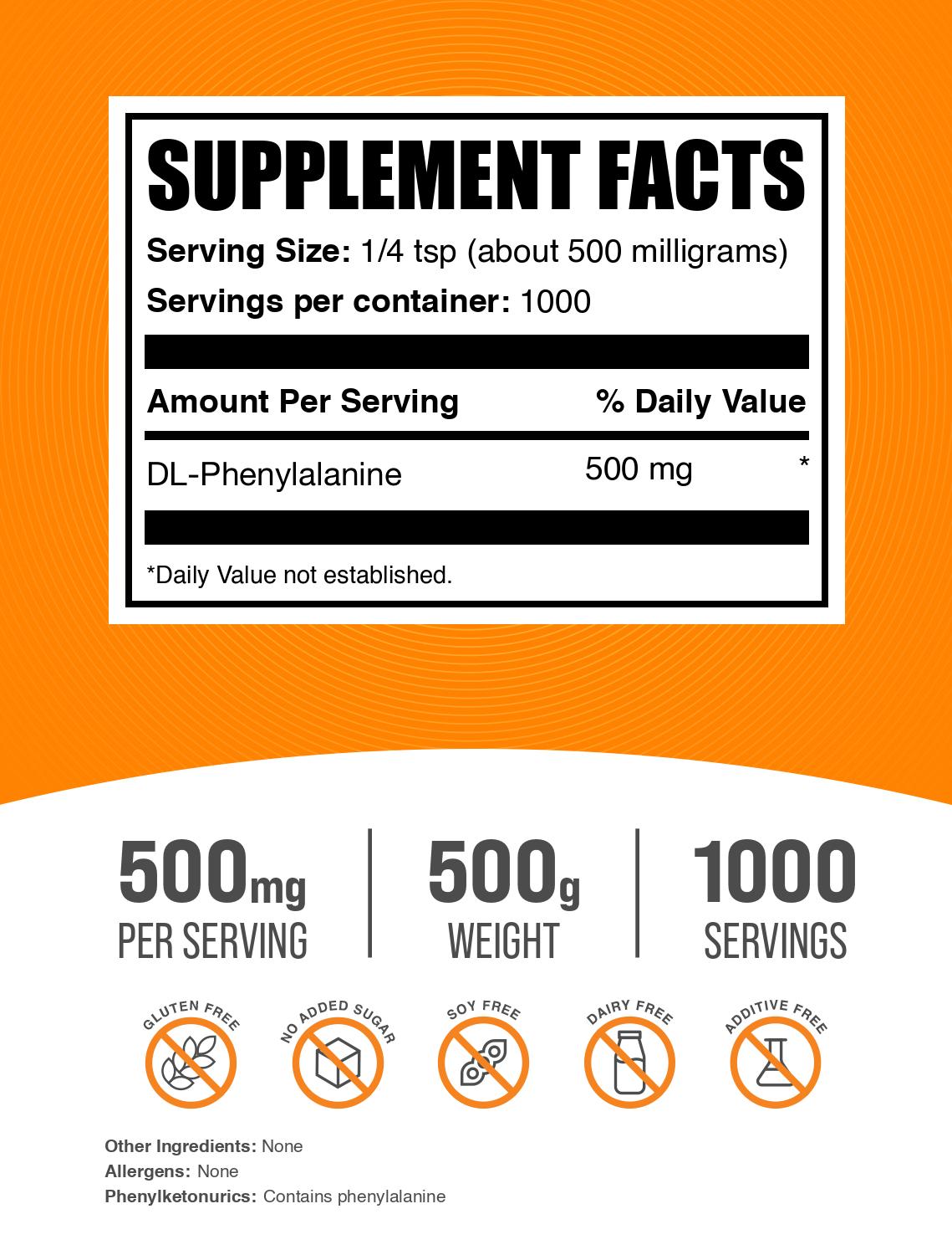 DL-Phenylalanine powder label 500g