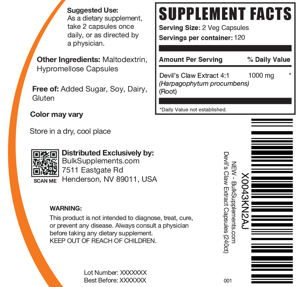 Devil's Claw Extract Capsules 240 ct