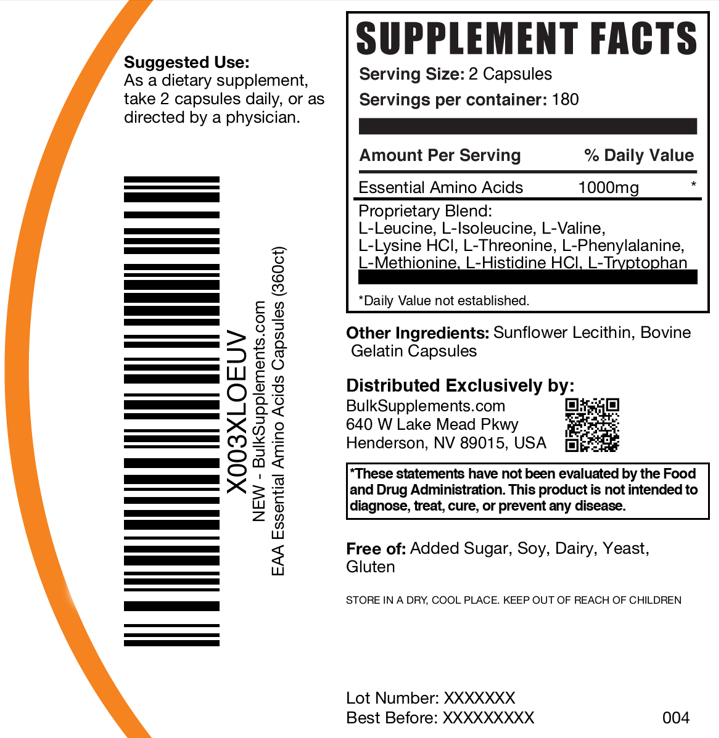 EAA Capsules 360ct Plain Label