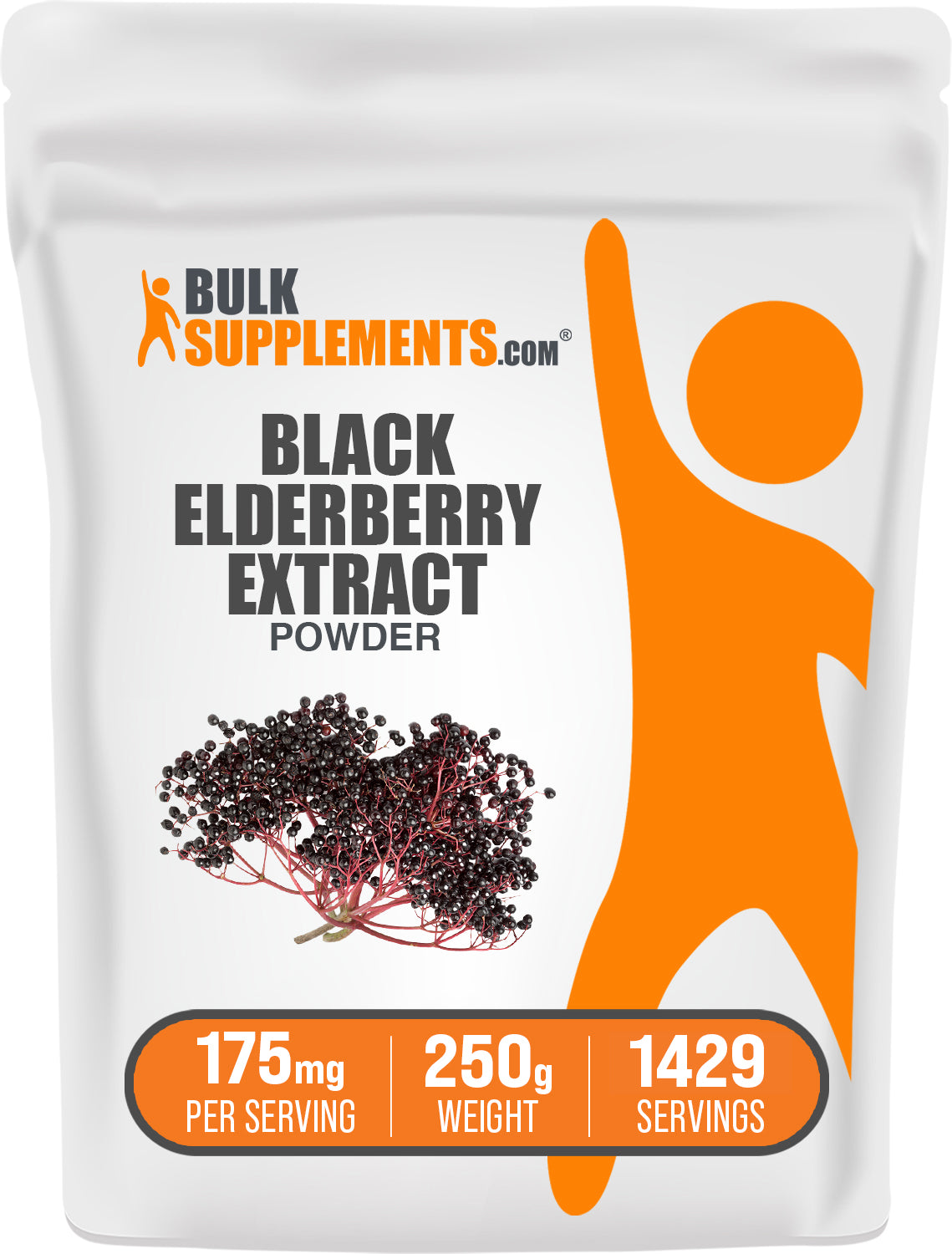 BulkSupplements.com Elderberrry Extract Powder 250g bag image