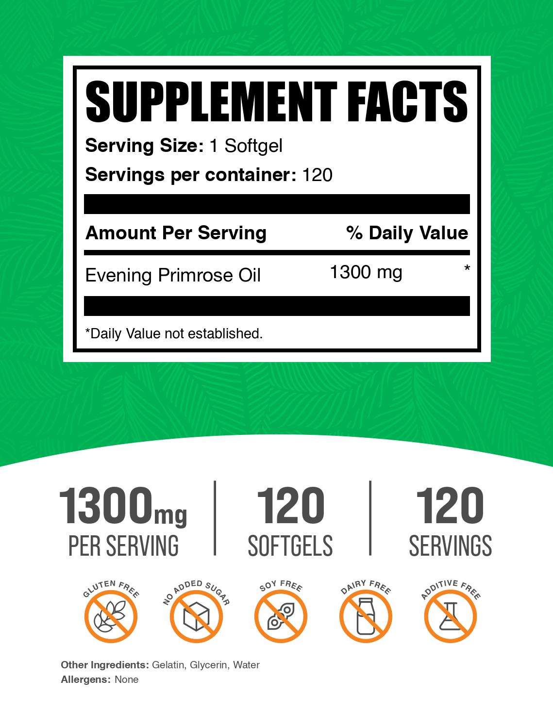 Evening primrose 120 softgels label