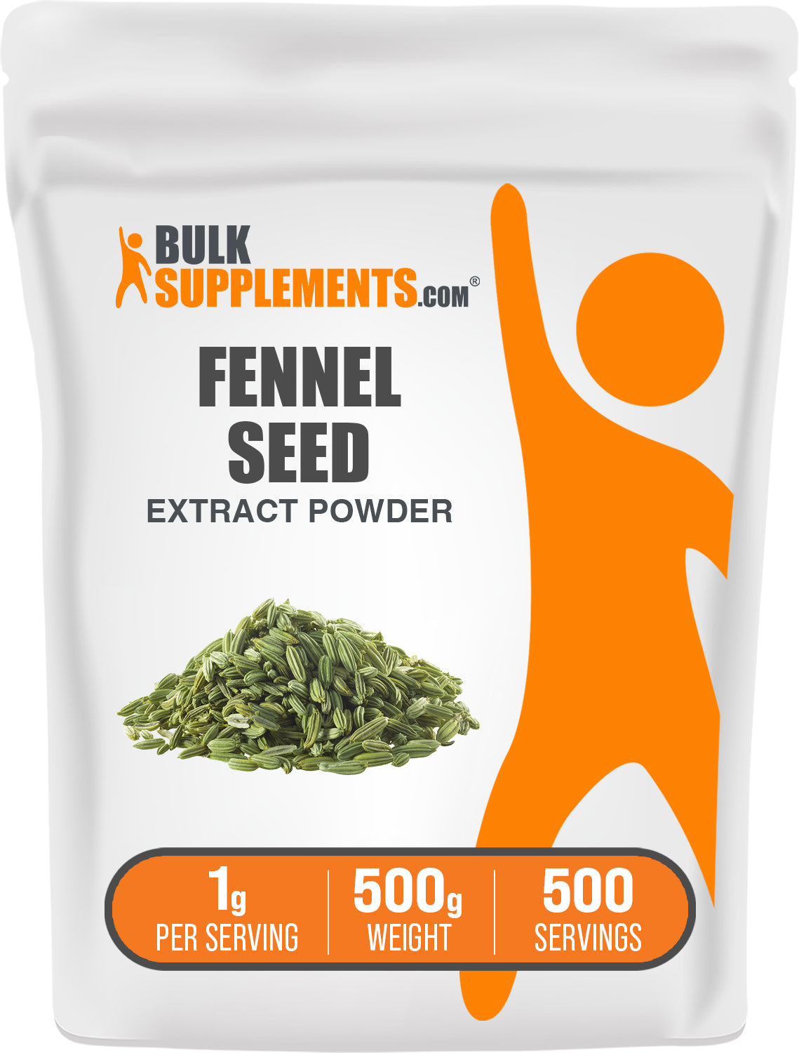 BulkSupplements.com Fennel Seed Extract Powder 500g bag image