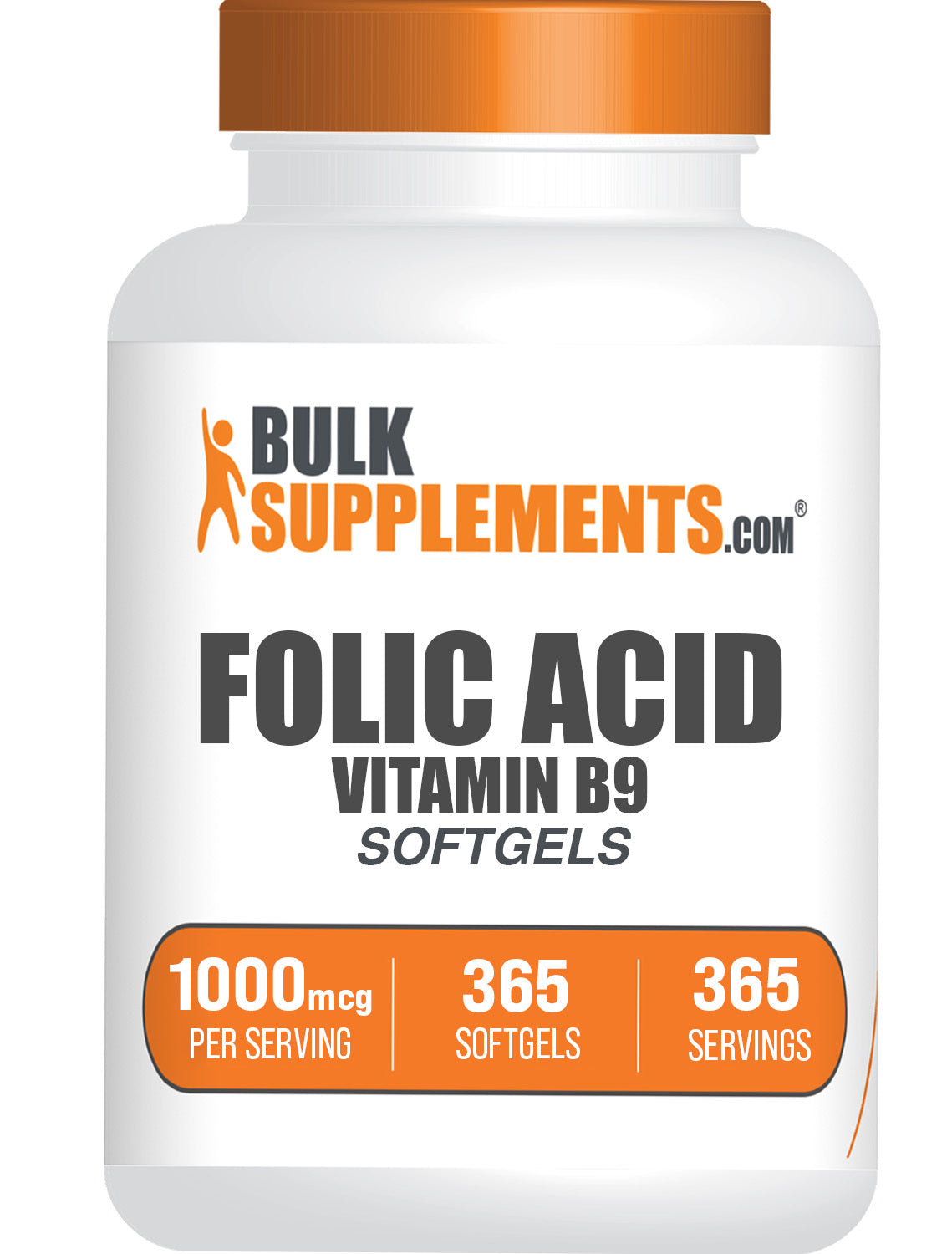 BulkSupplements.com Folic Acid 365 softgels bottle image