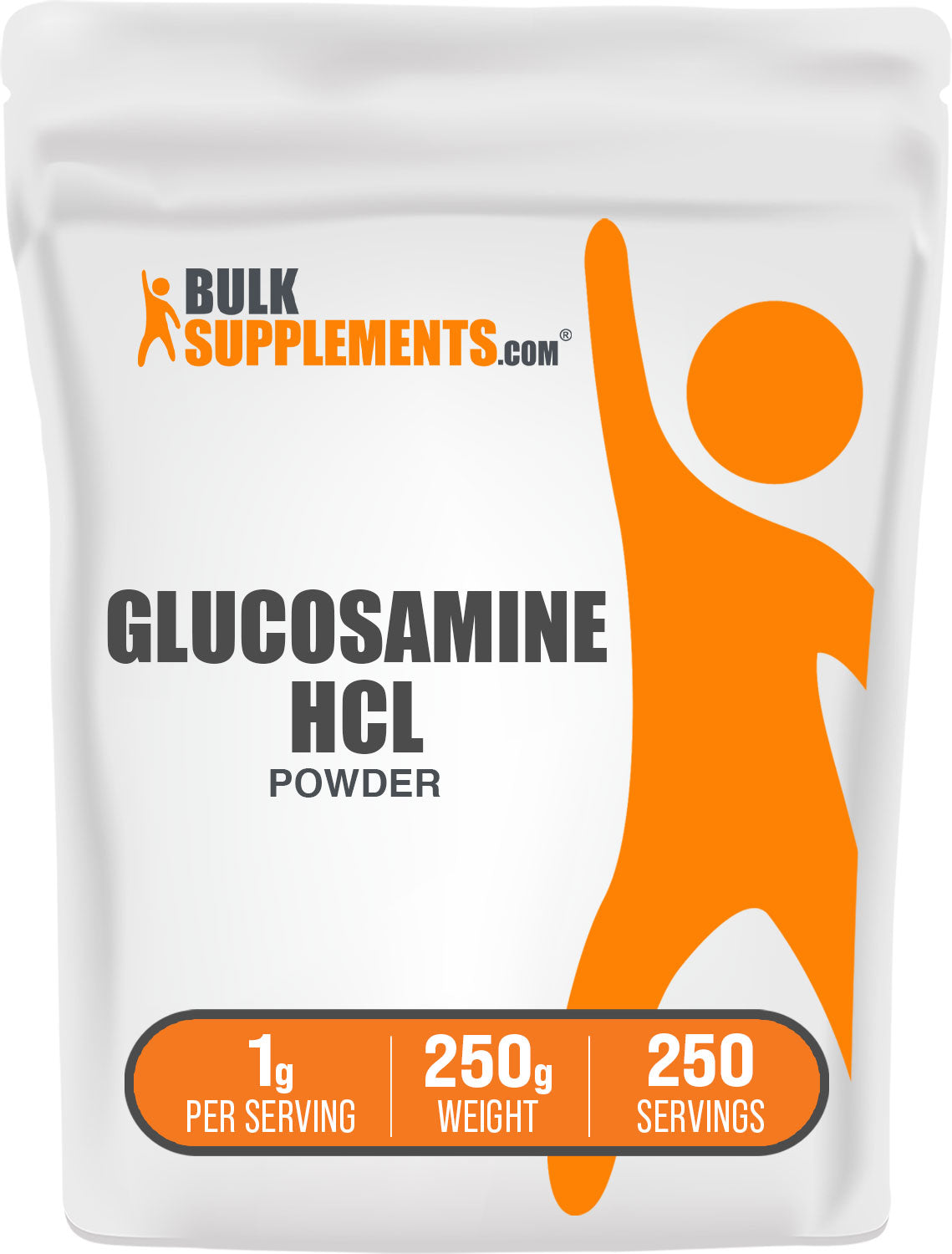 BulkSupplements.com D-Glucosamine HCl Powder 250g bag image