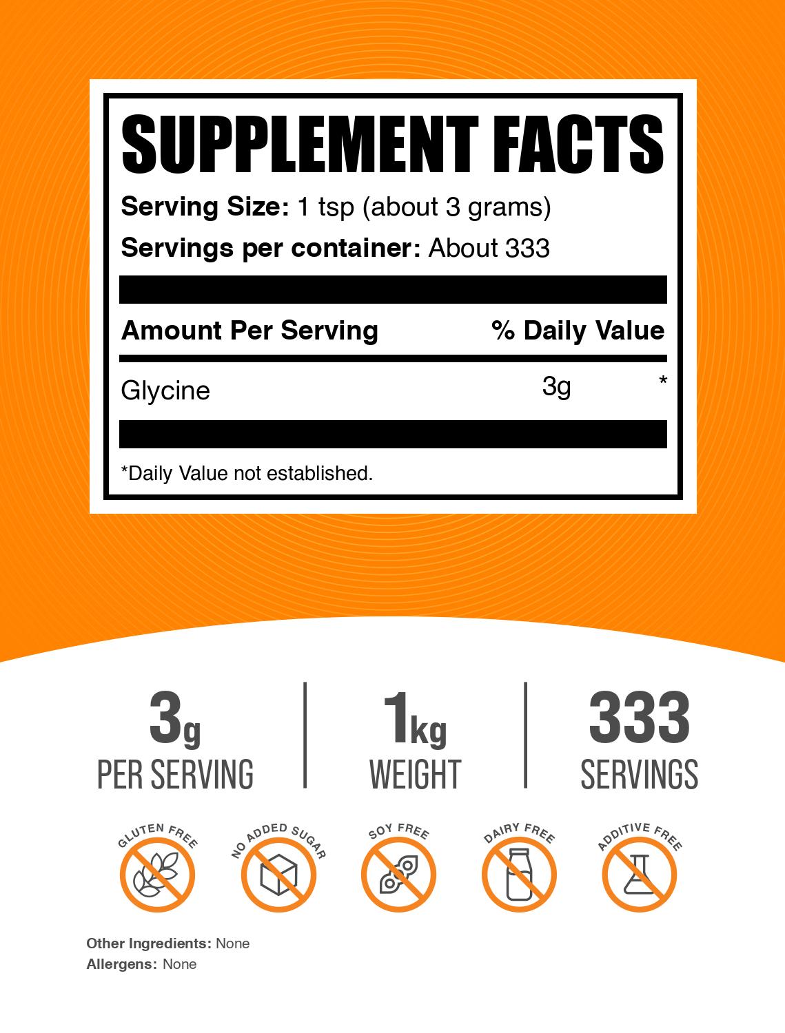 Glycine powder label 1kg