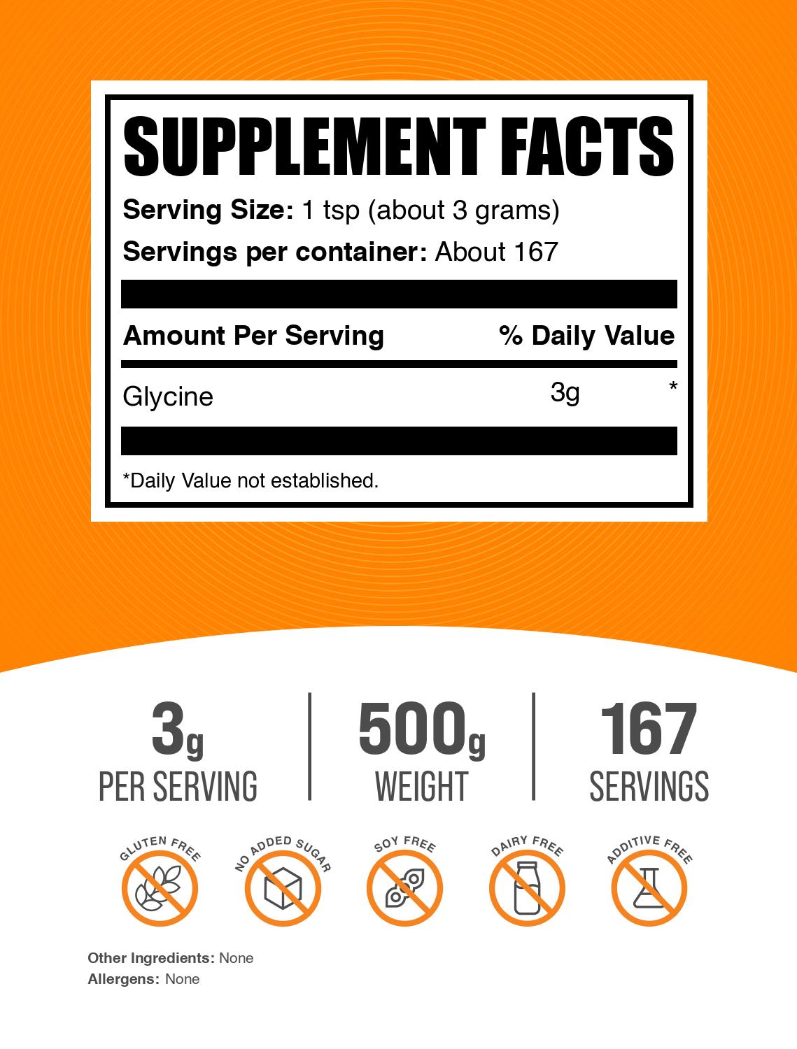 Glycine powder label 500g