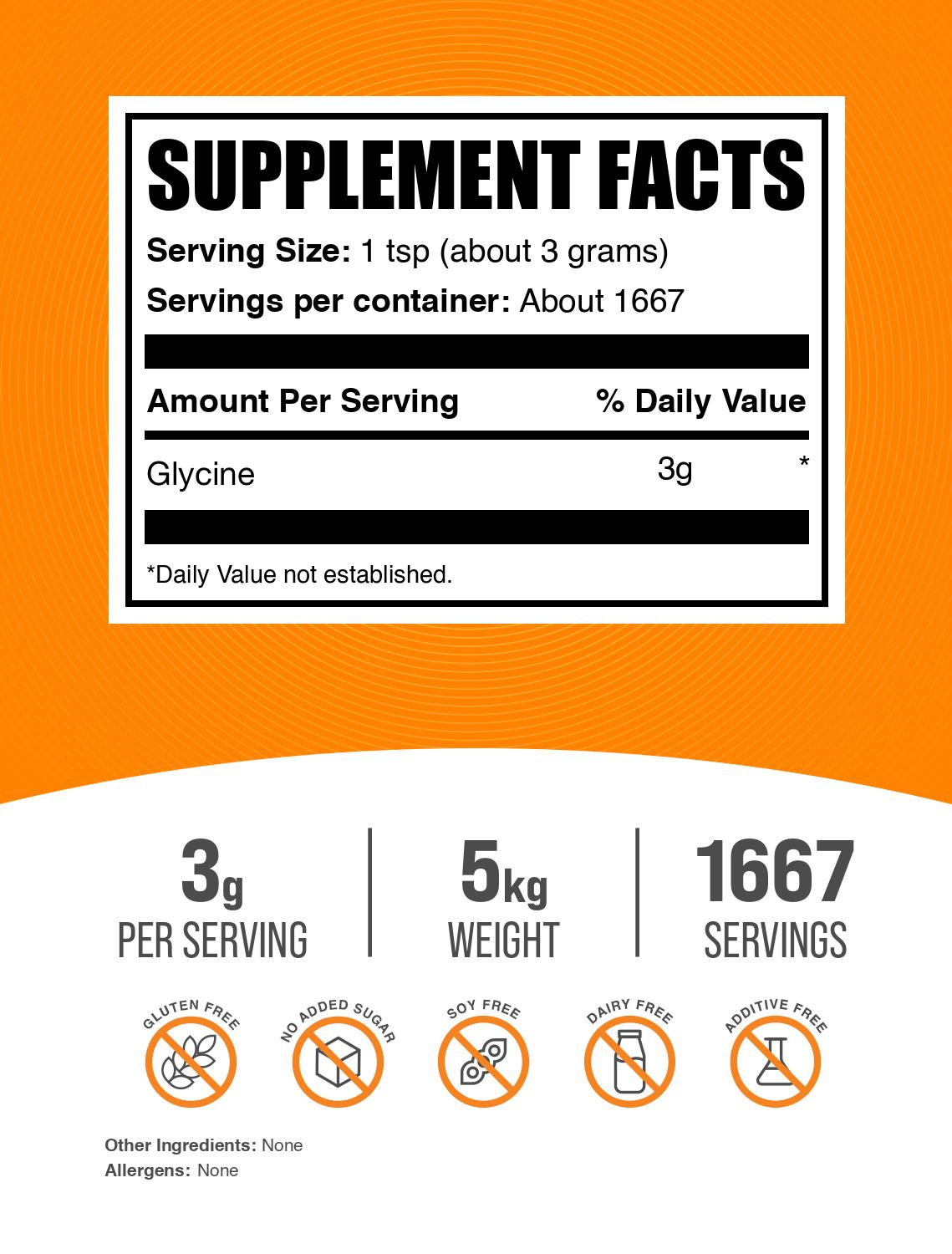 Glycine powder label 5kg