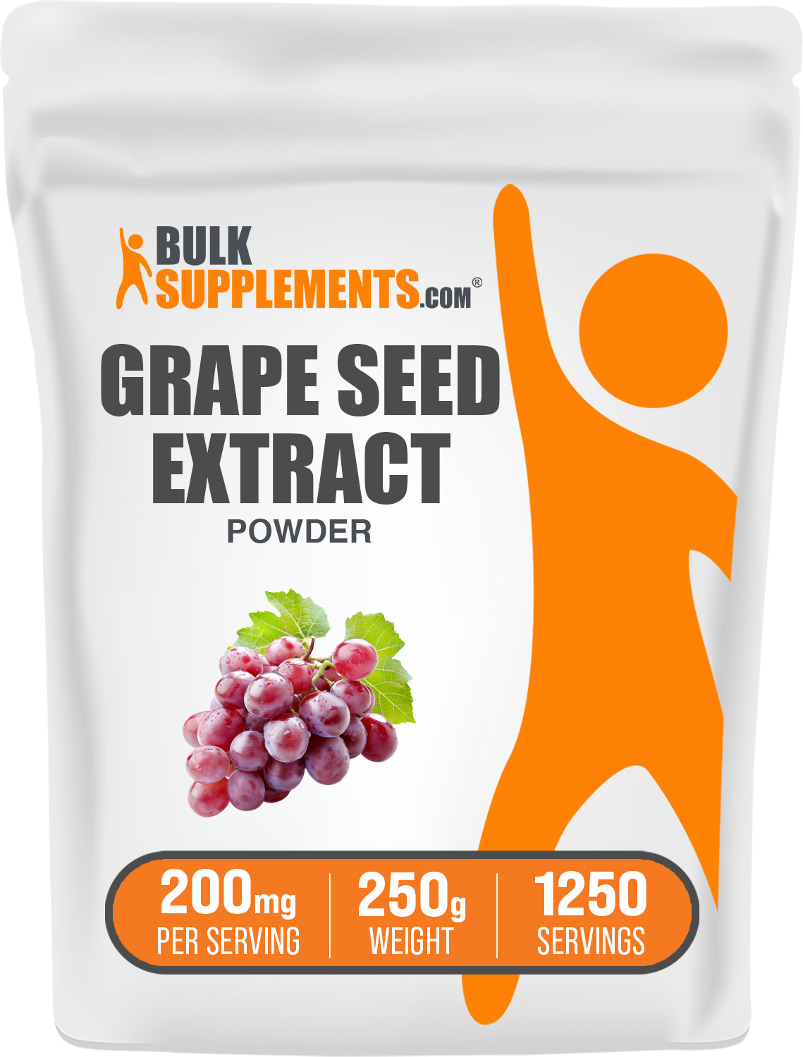 BulkSupplements.com Grape Seed Extract Powder 250g bag image