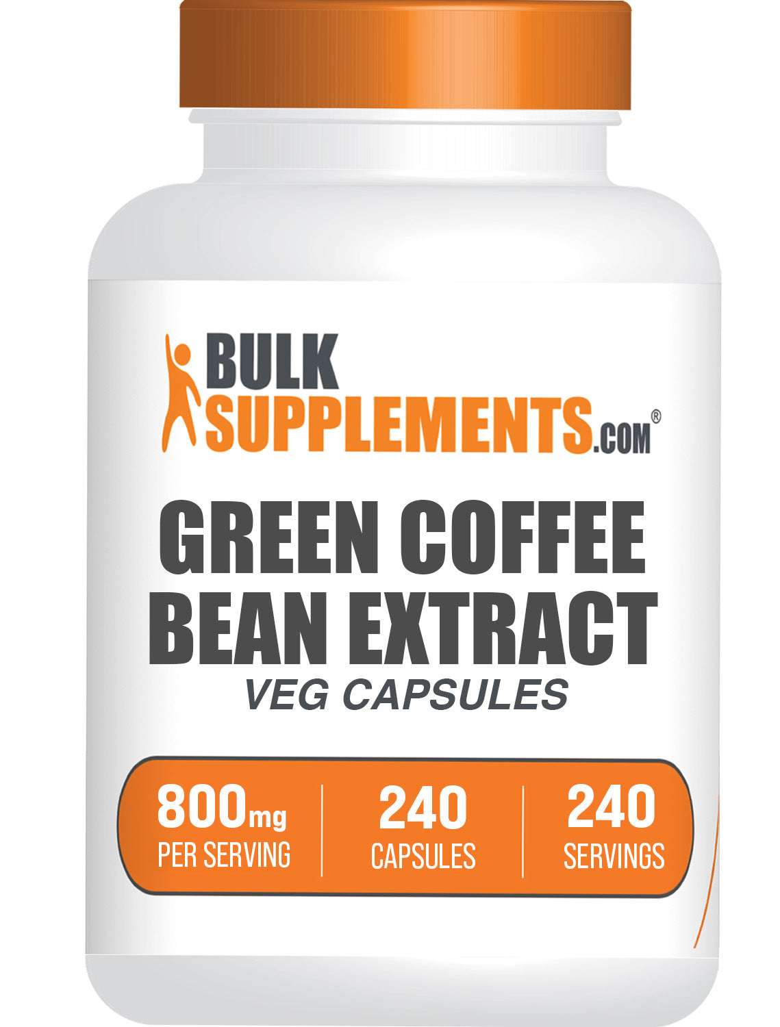 BulkSupplements.com Green Coffee Bean Extract 240 capsules bottle image