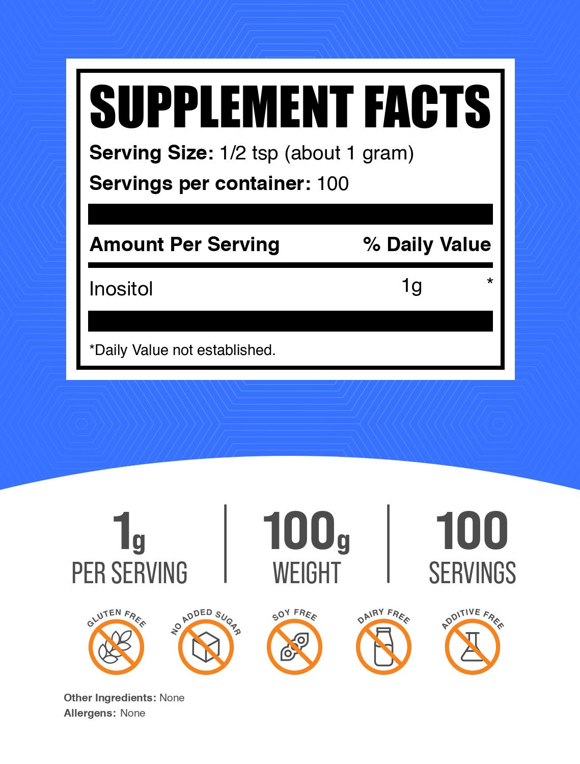 Inositol powder label 100g