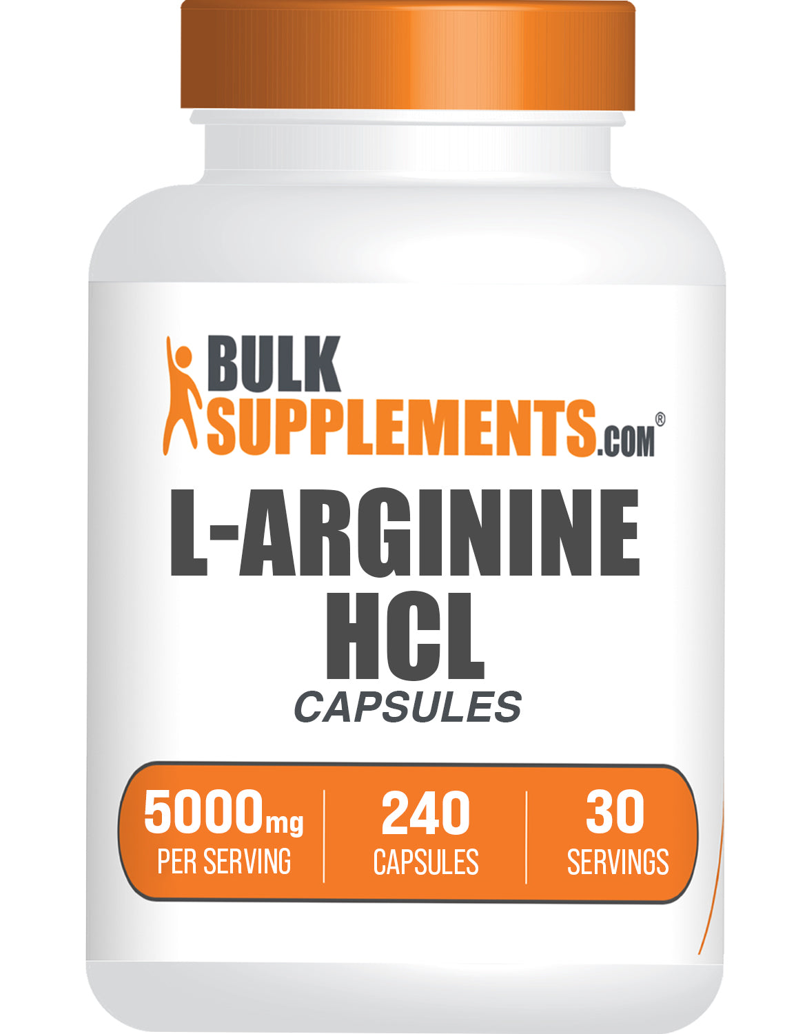 BulkSupplements.com L-Arginine HCl 240 capsules bottle image