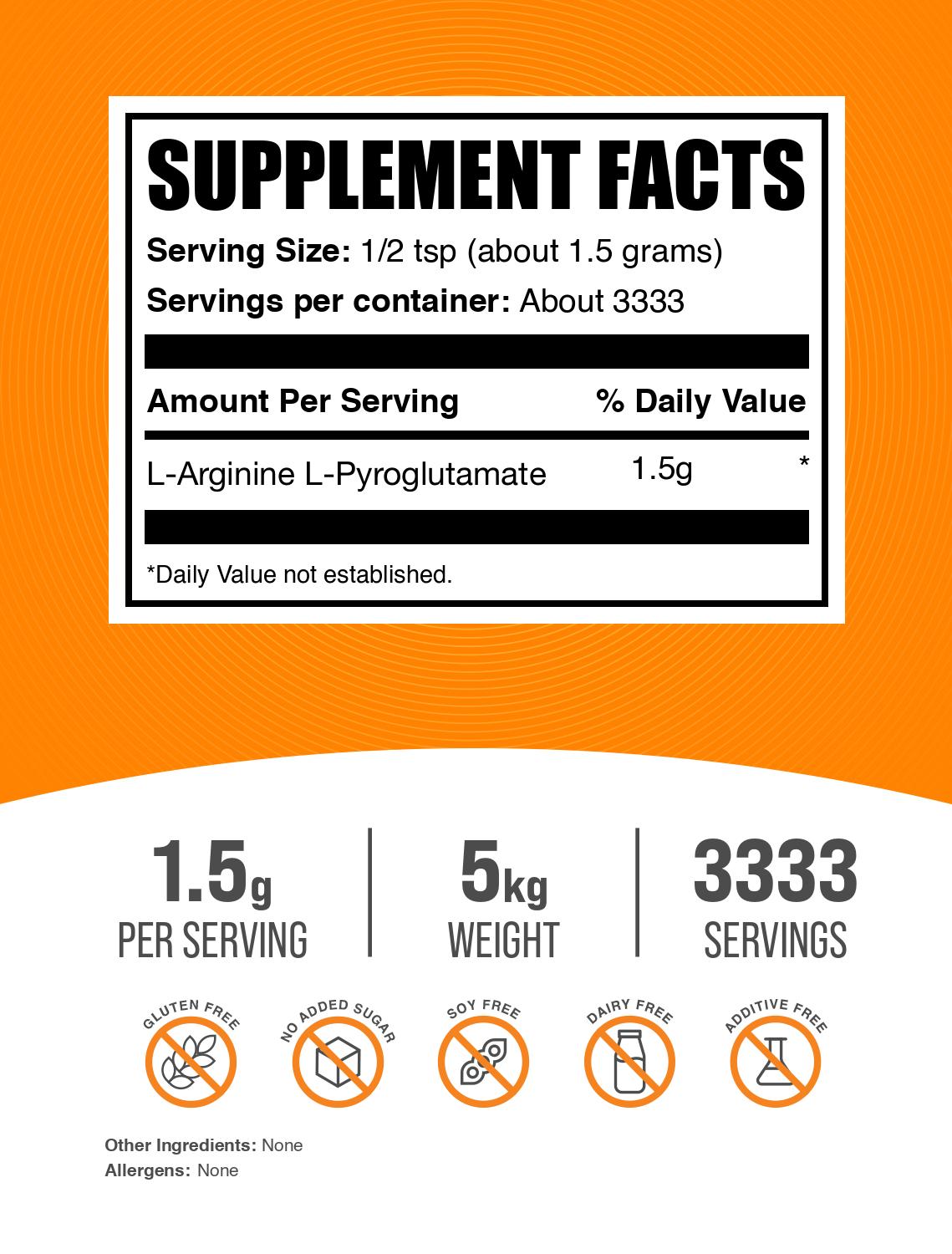 L-Arginine L-Pyroglutamate powder label 5kg