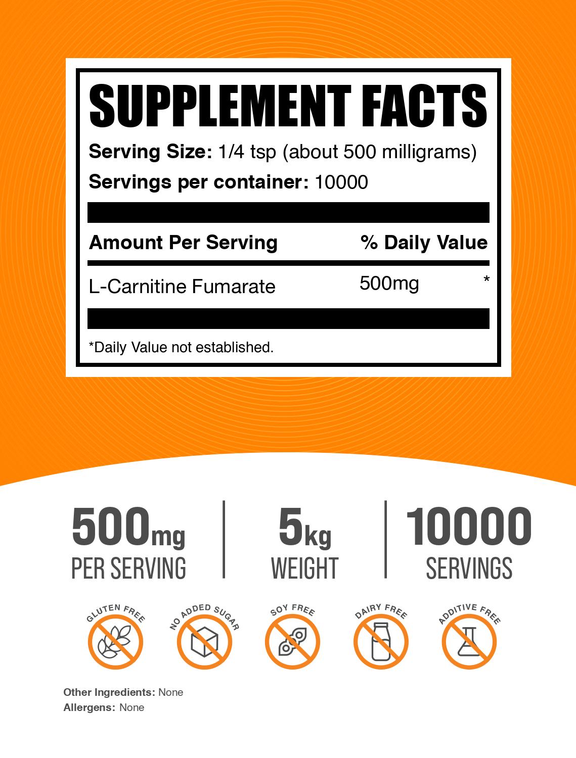 L-Carnitine Fumarate powder label 5kg