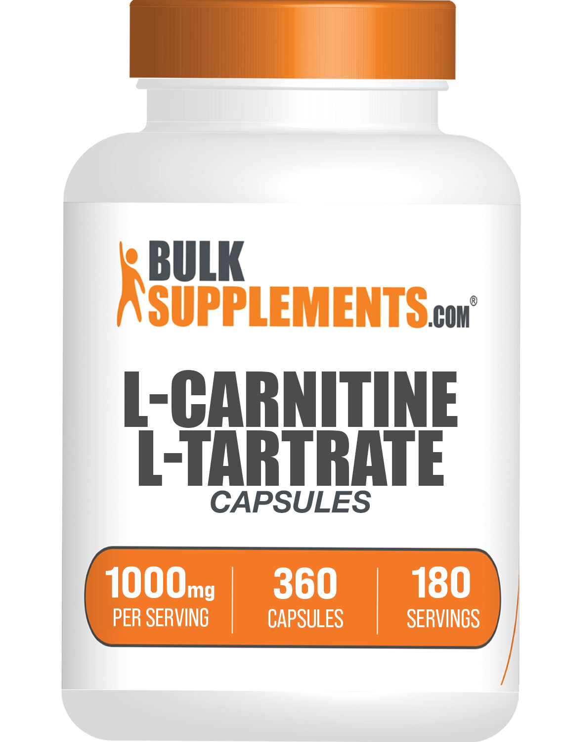 BulkSupplements.com L-Carnitine L-Tartrate Capsules 360 ct bottle image