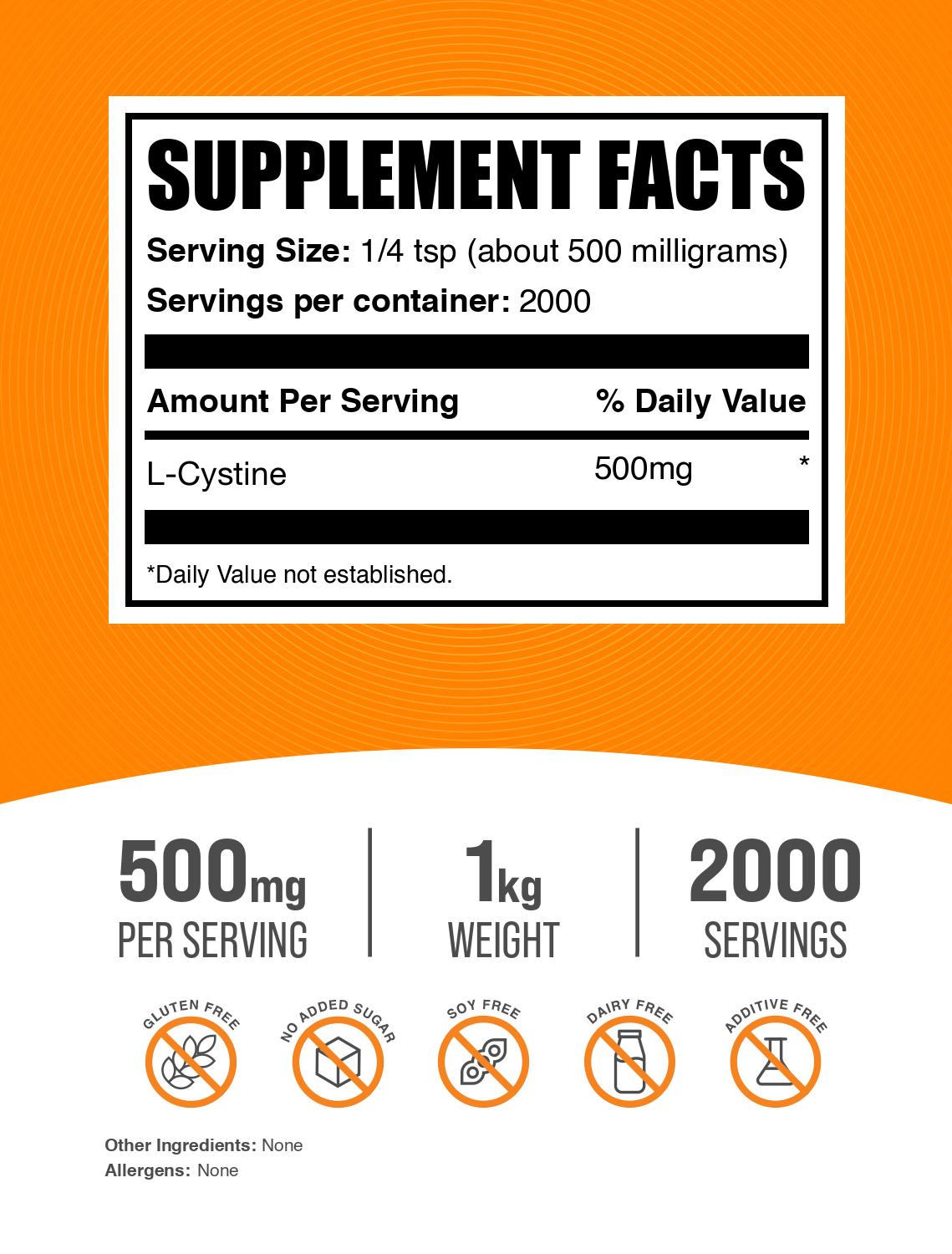 L-Cystine powder label 1kg