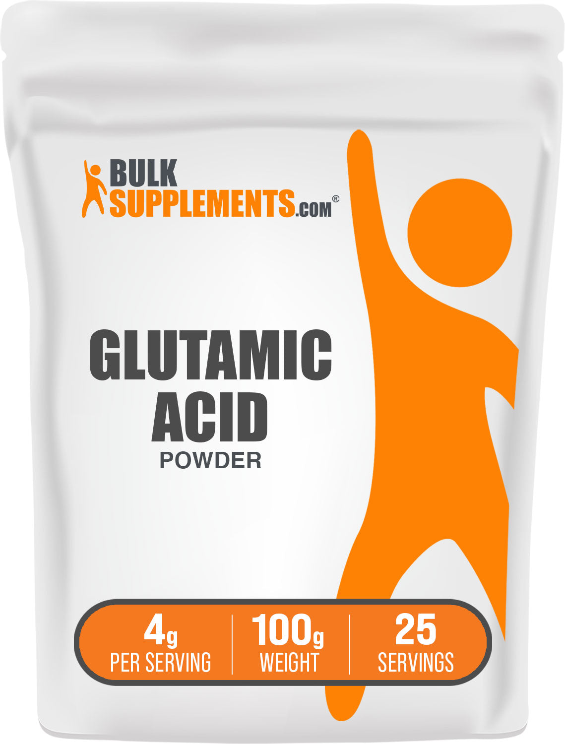 BulkSupplements.com L-Glutamic Acid Powder 100g bag image