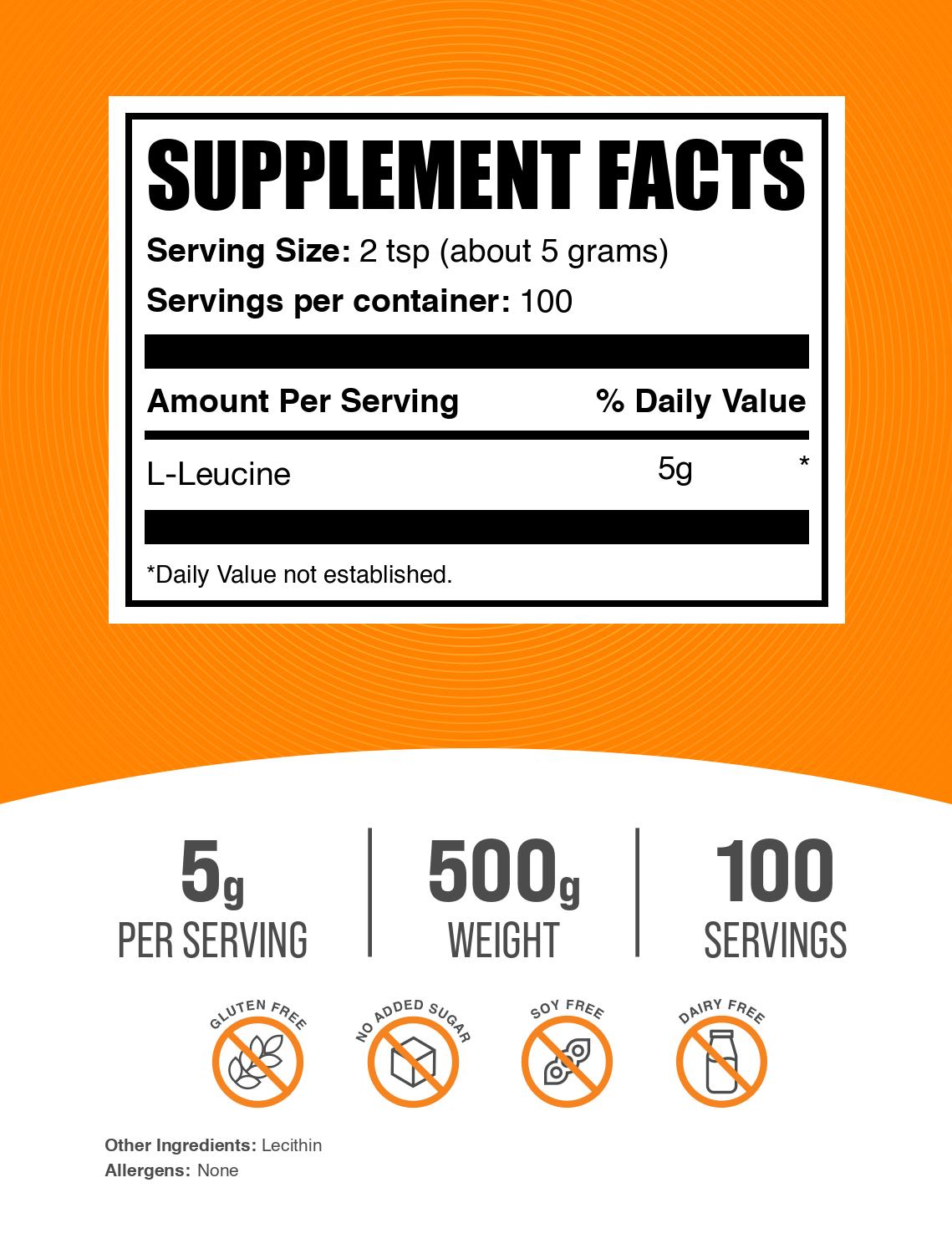 L-Leucine powder label 500g