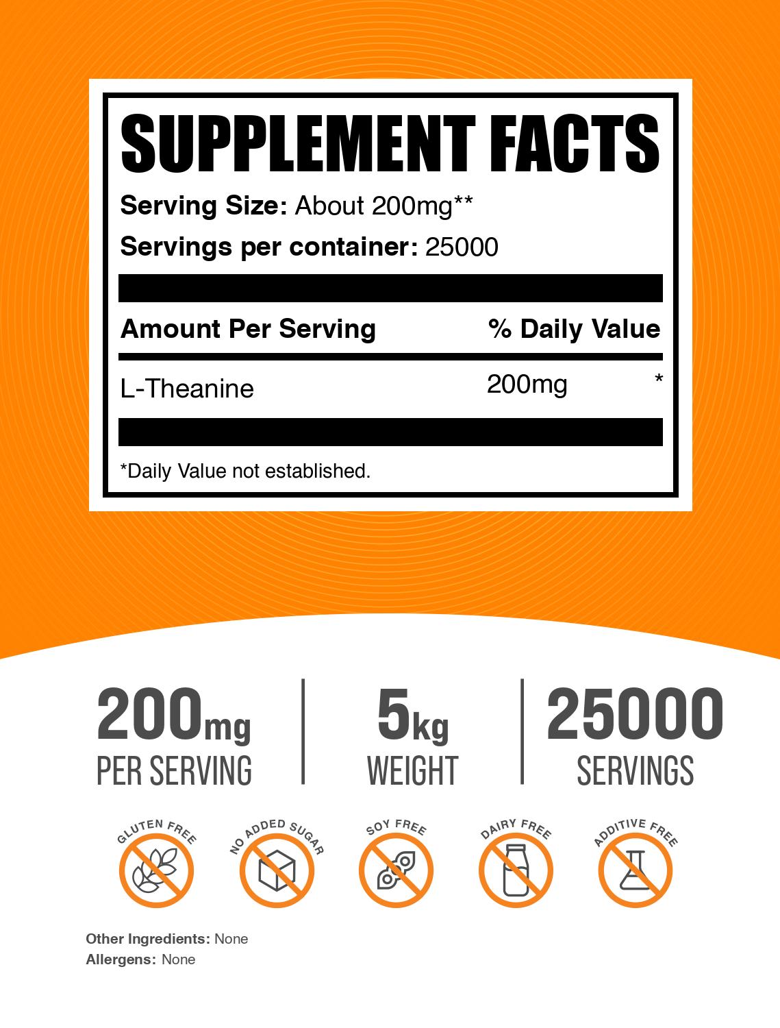 L-Theanine powder label 5kg