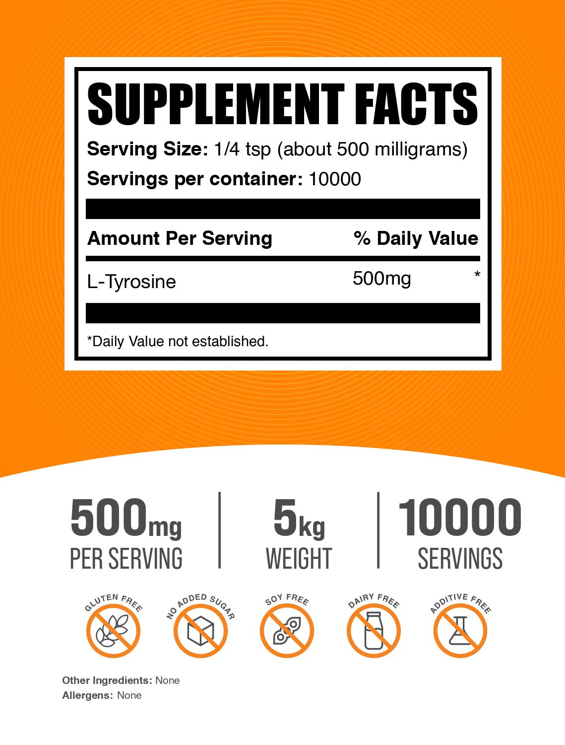 L-Tyrosine powder label 5kg