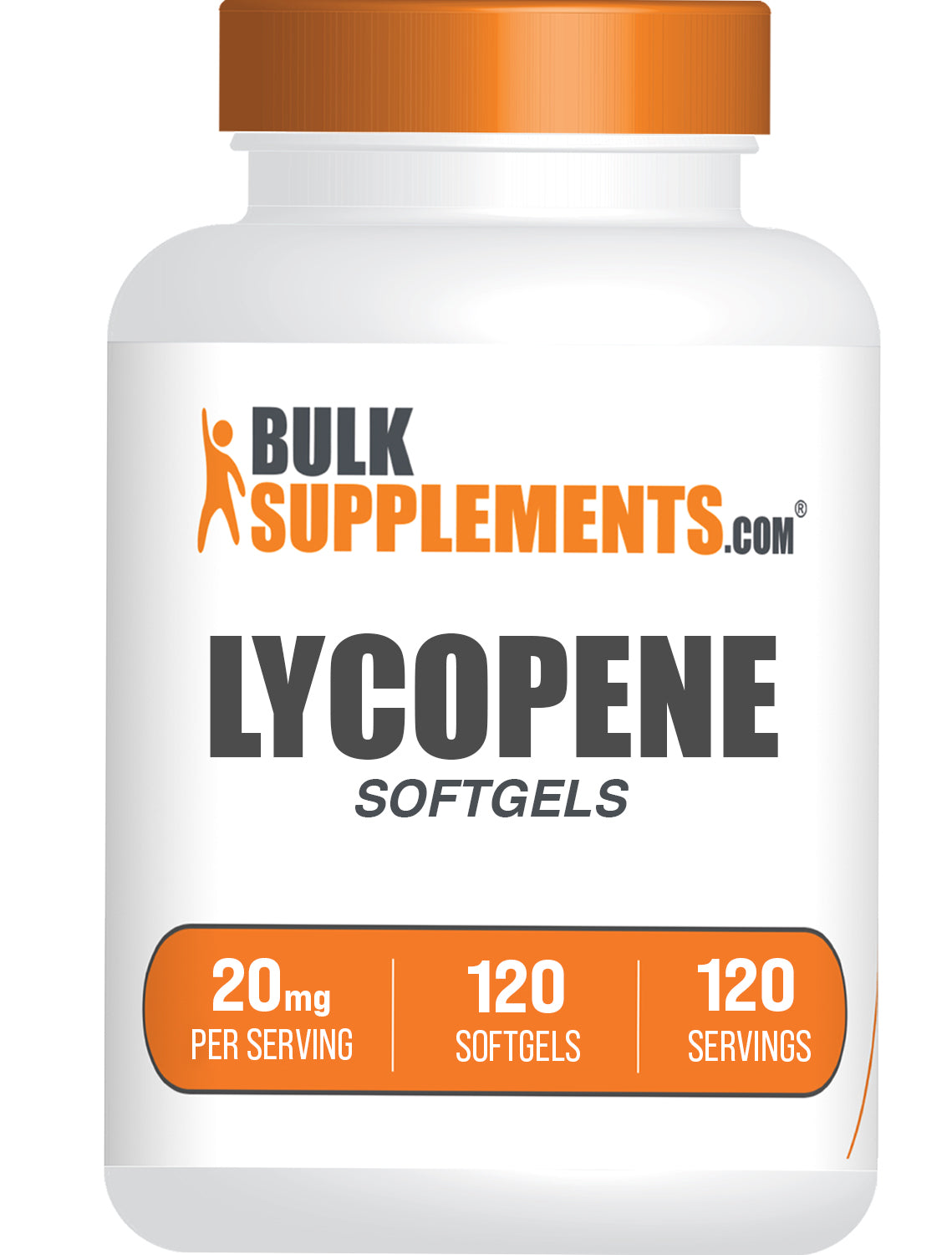 BulkSupplements.com Lycopene 20mg 120 softgels bottle image
