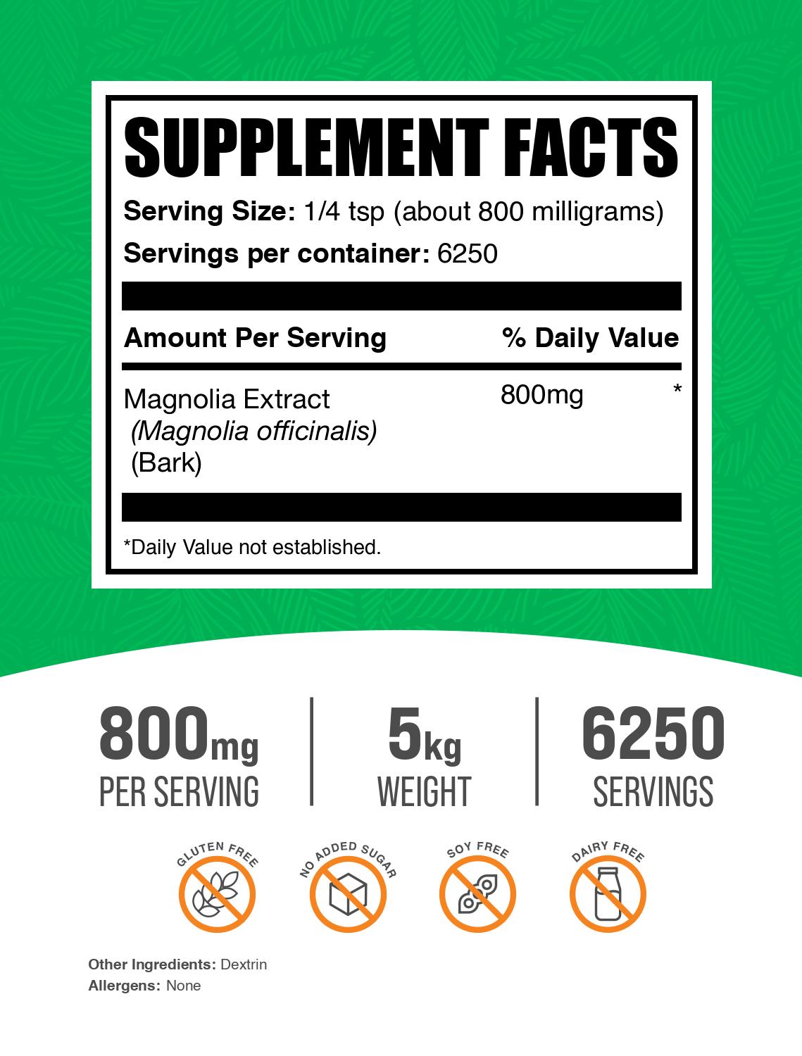 Magnolia extract powder label 5kg