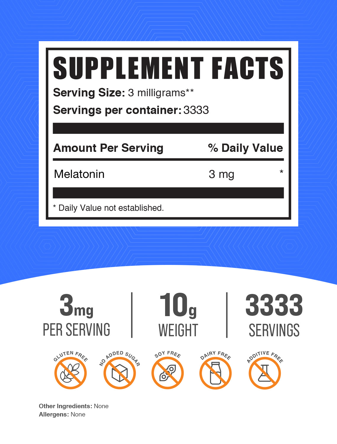 Melatonin Powder 10g Label