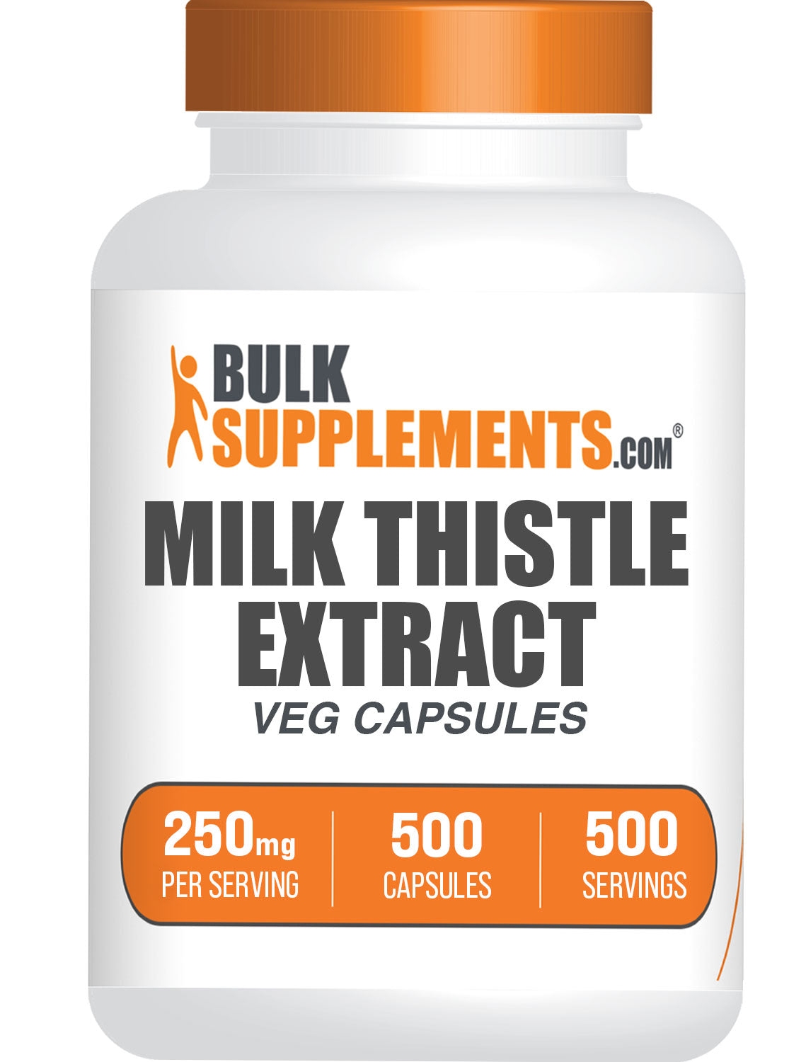 BulkSupplements.com Milk Thistle Extract 500 capsules bottle image