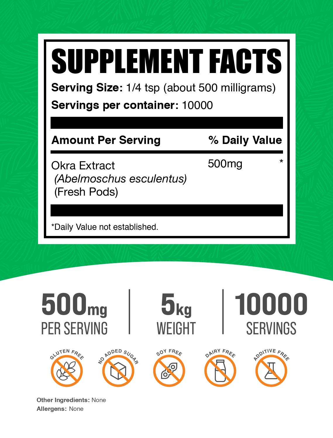 Okra extract powder label 5kg